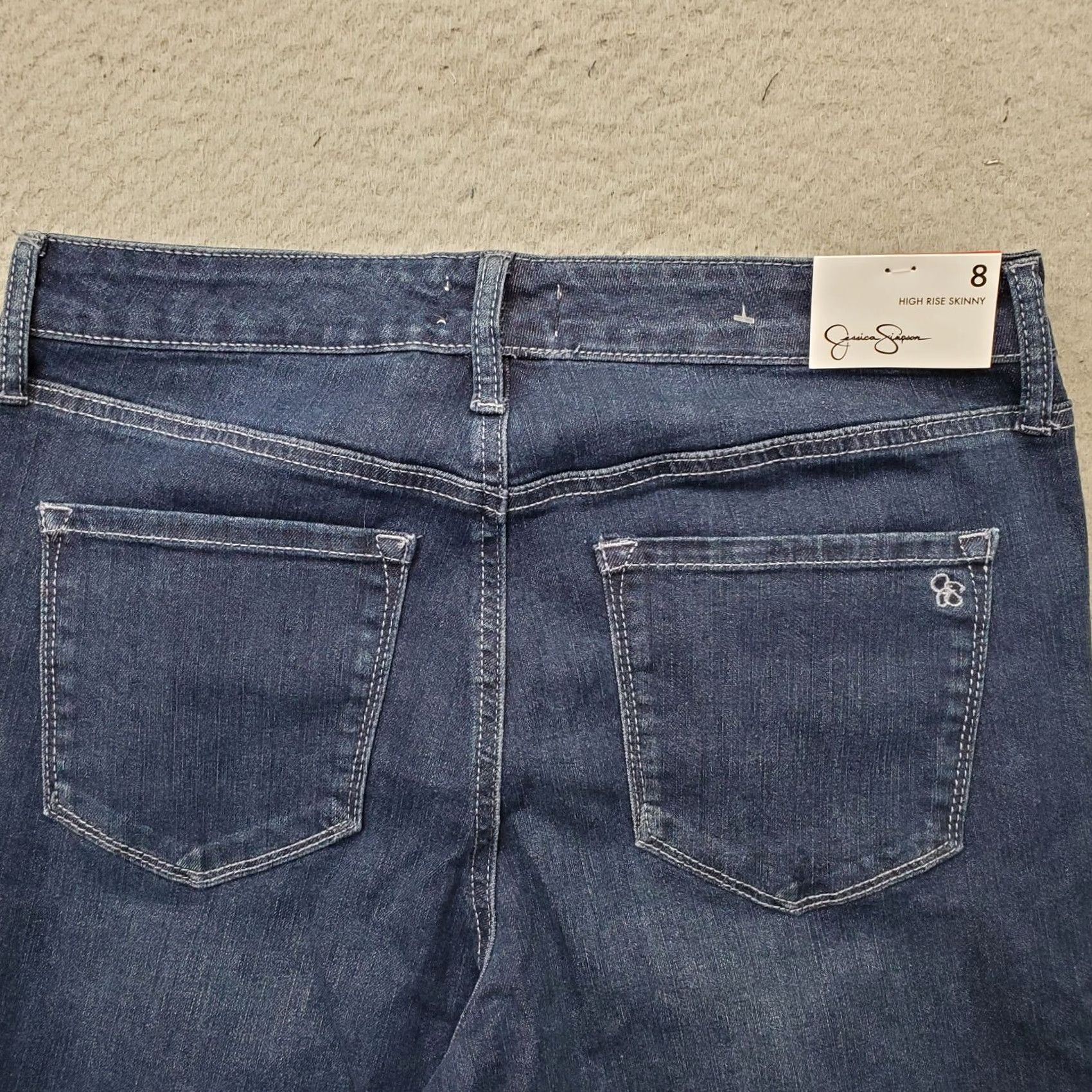 Jessica Simpson Jessica Simpson Jeans Womens 8 Blue Whiskered Denim Stretch High Rise Skinny Leg Shirt? Size 30" / US 8 / IT 44 - 3 Thumbnail