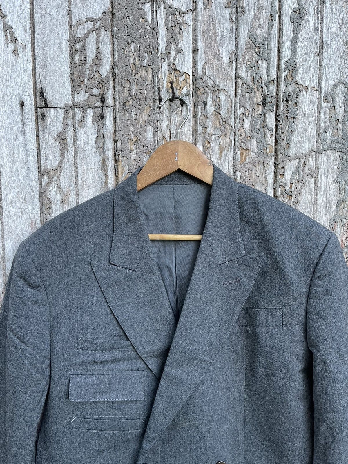 Jean Paul Gaultier Jean Paul Gaultier Homme Charcoal Wool DoubleBreasted Blazer Size 50S - 2 Thumbnail