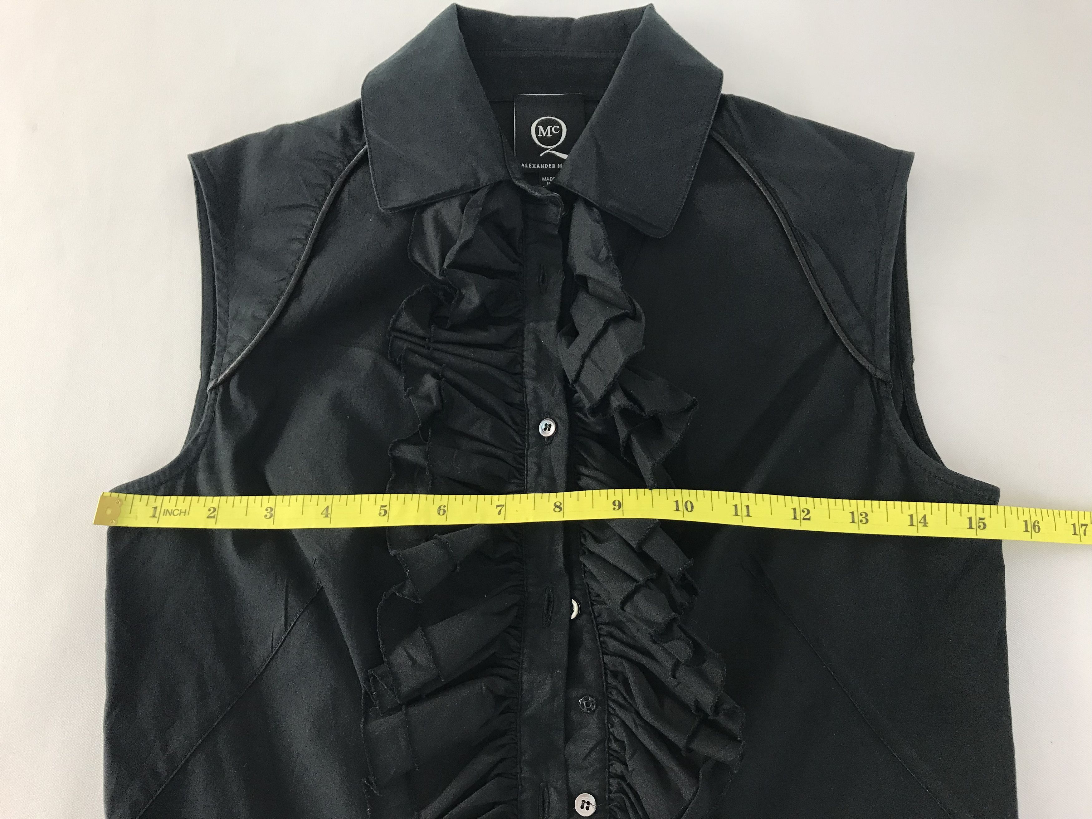 Alexander McQueen MCQ Alexander McQueen Black Blouse Top Ruffle Size S / US 4 / IT 40 - 10 Thumbnail