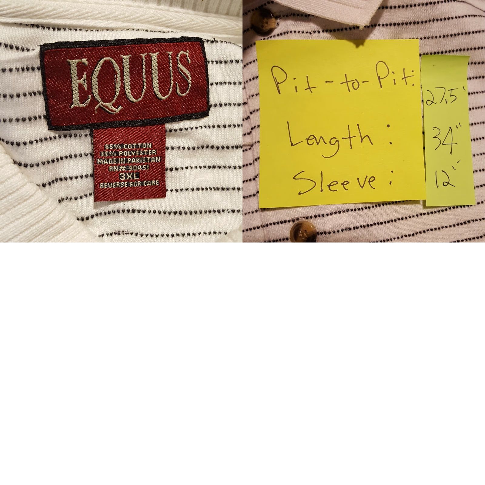 Vintage VINTAGE Equus Polo Shirt Mens 3XL Striped Short Sleeve Golf Tennis 90s White Polo Shirt Size US XXL / EU 58 / 5 - 8 Thumbnail