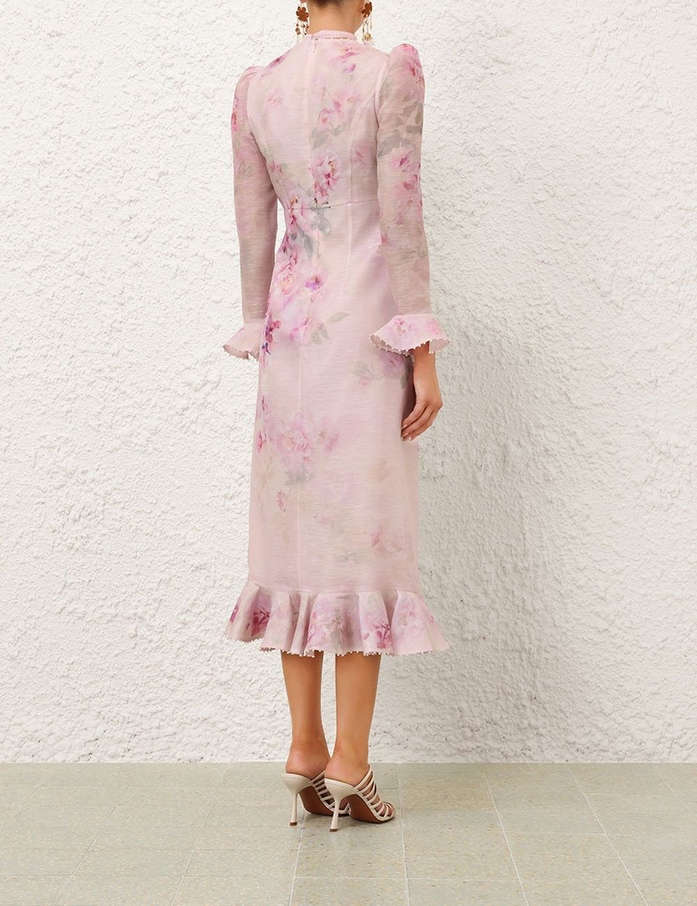 Zimmermann oc11z1025 Crush Flower Midi Dress in Multicolor Size M / US 6-8 / IT 42-44 - 4 Thumbnail