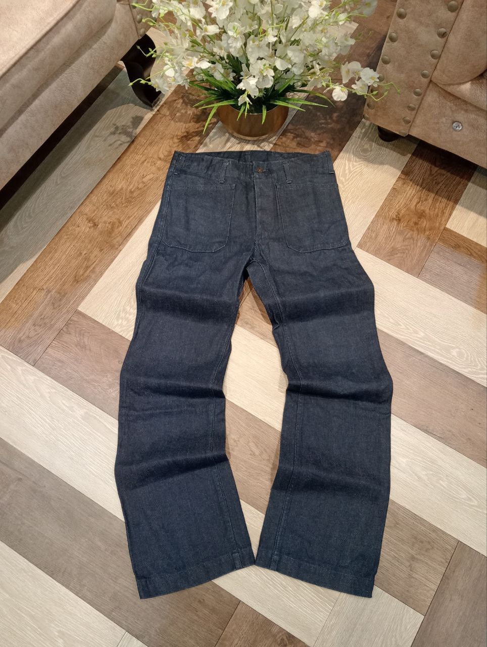 Visvim VISVIM VINTAGE DESIGN SELVEDGE BLUE DENIM FLARED PANTS Size US 31 - 1 Thumbnail