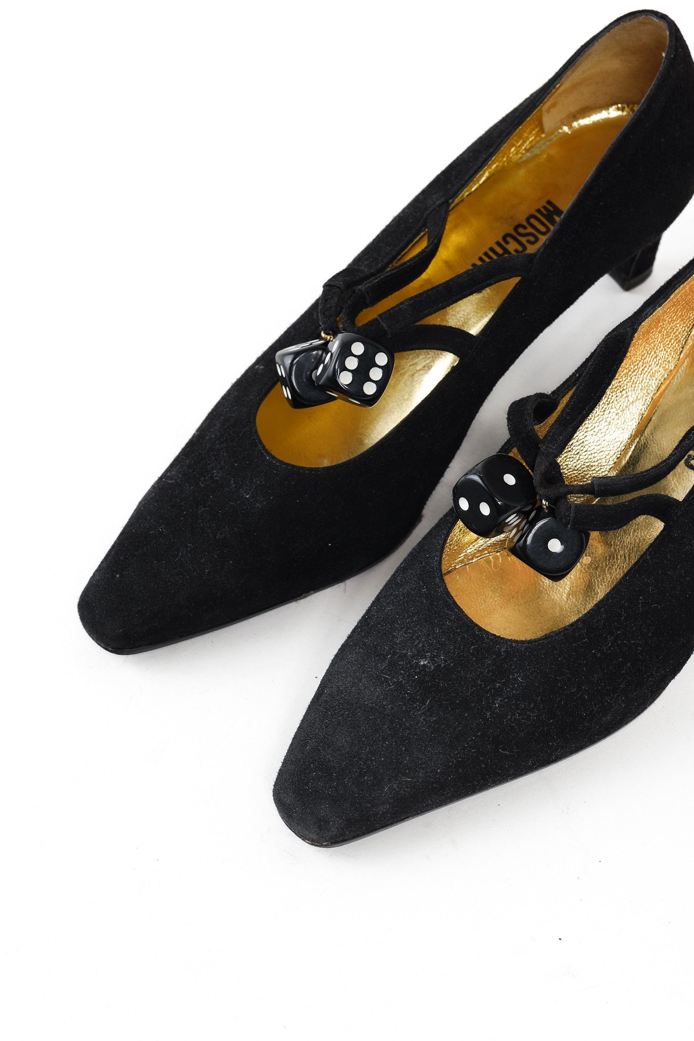 Moschino Moschino Vintage Black Suede Lucky Dice Pumps Size US 6.5 / IT 36.5 - 6 Thumbnail