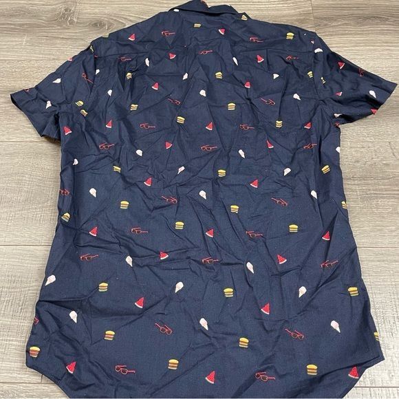 J.Crew J Crew Flex Summer Icon Watermelon Glasses Burger Button Up Size US S / EU 44-46 / 1 - 5 Thumbnail