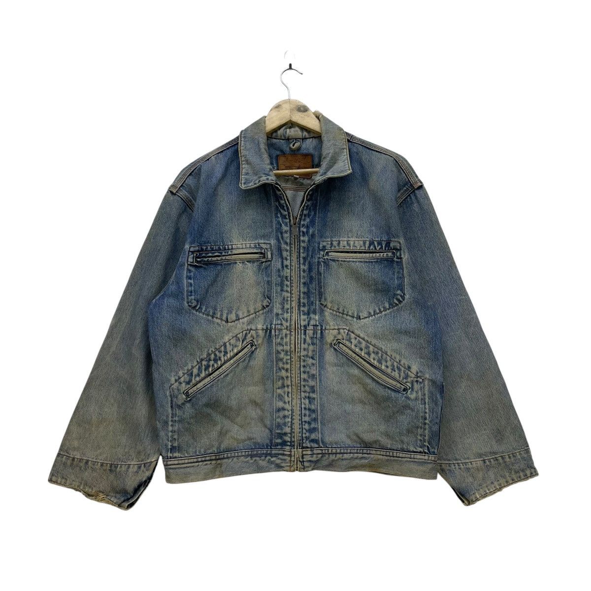 HOLLYWOOD RANCH MARKET × Vintage Vintage Distressed Sportwear Long Wearing Denim Trucker Size US M / EU 48-50 / 2 - 1 Thumbnail