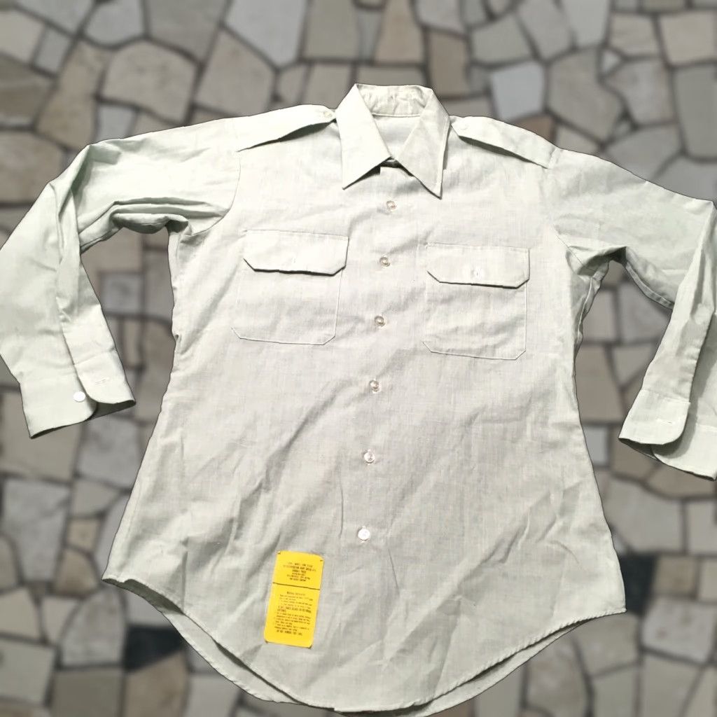 Vintage VINTAGE Army Shirt Button-Up Long Sleeve Green 15.5 32 Shirt Mens Size US L / EU 52-54 / 3 - 1 Thumbnail