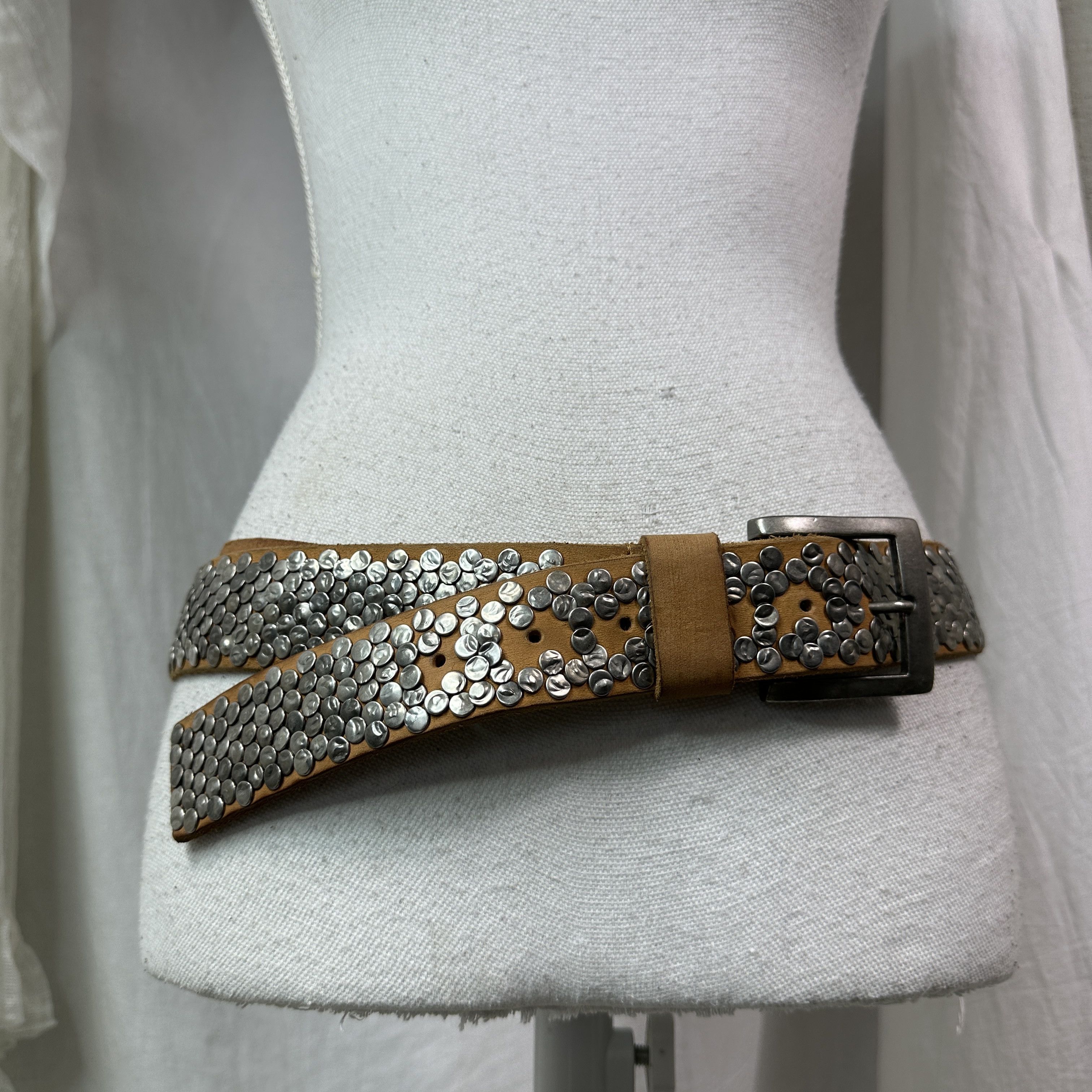 Vintage Vintage Avant Garde Leather Studded Grunge Belt Y2K Size ONE SIZE - 4 Thumbnail