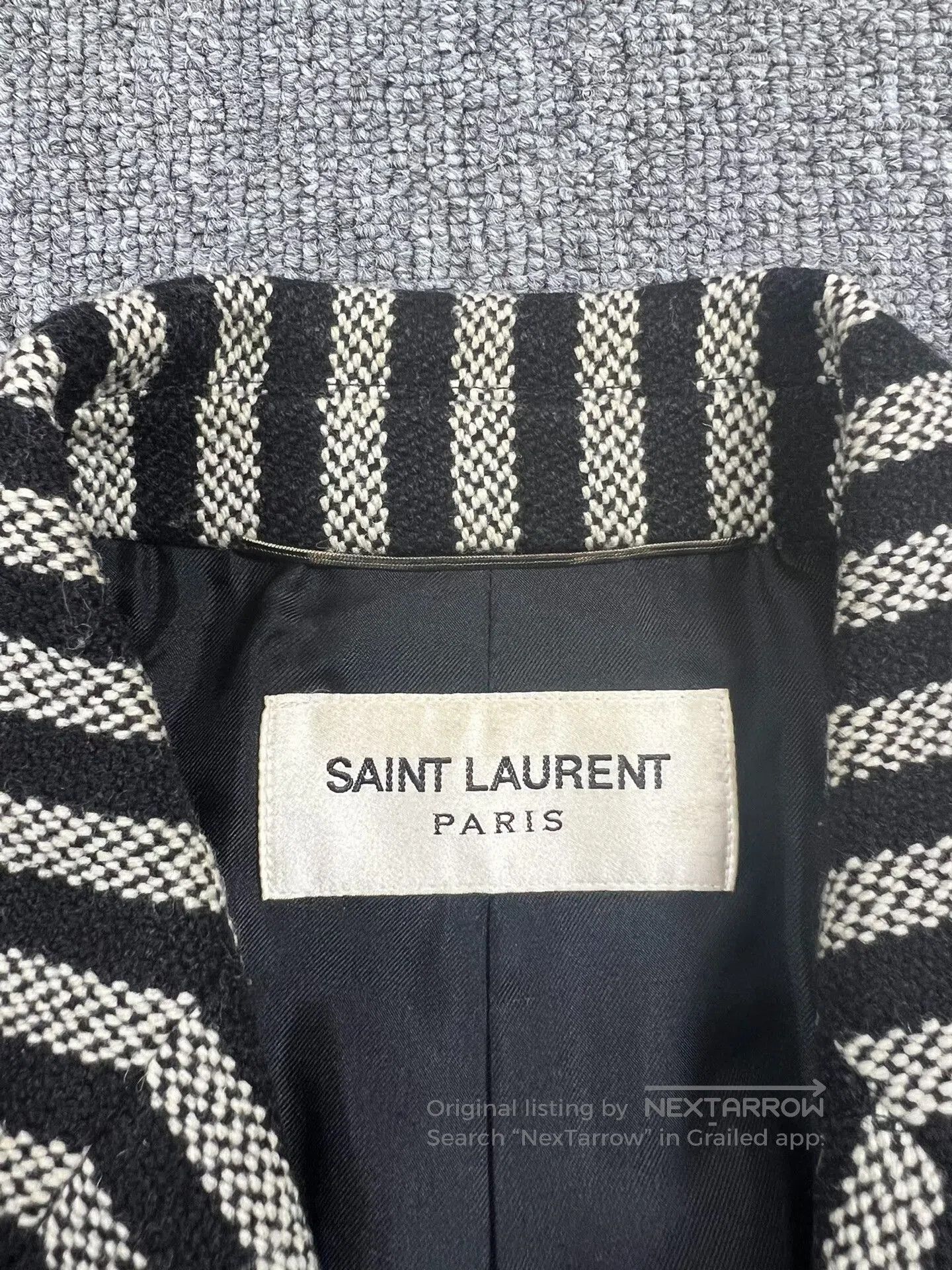 Saint Laurent Paris Saint Laurent Chesterfield Striped Coat. Size US XS / EU 42 / 0 - 3 Thumbnail