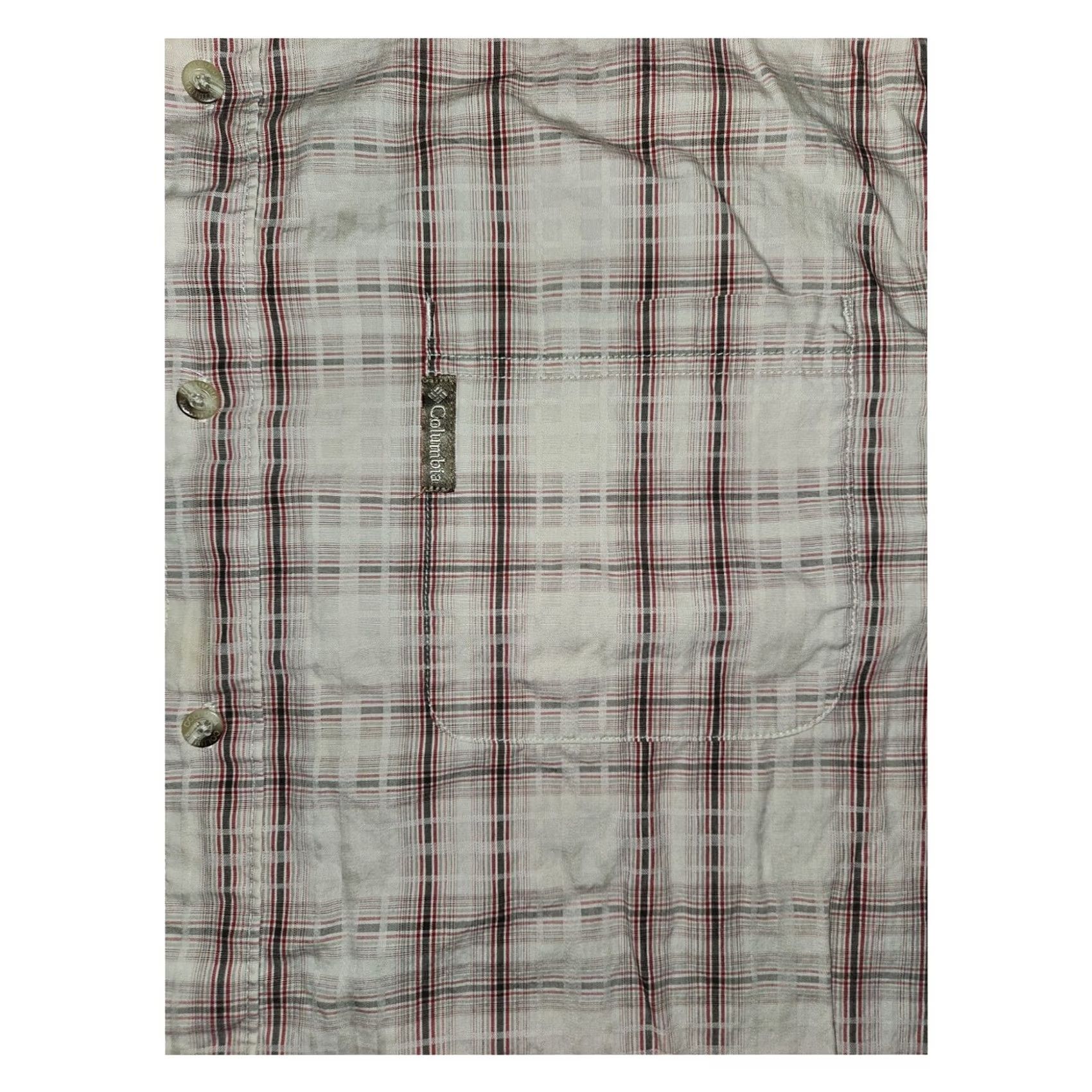 Vintage Columbia Button Shirt Short Sleeve Men's XXL Cream Red Plaid Casual Outdoors Size US XXL / EU 58 / 5 - 5 Thumbnail