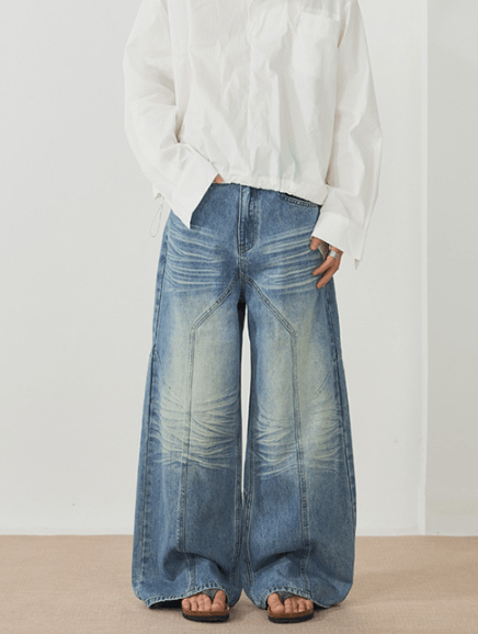 Japanese Brand American high street distressed patchwork baggy jeans Size US 32 / EU 48 - 2 Thumbnail
