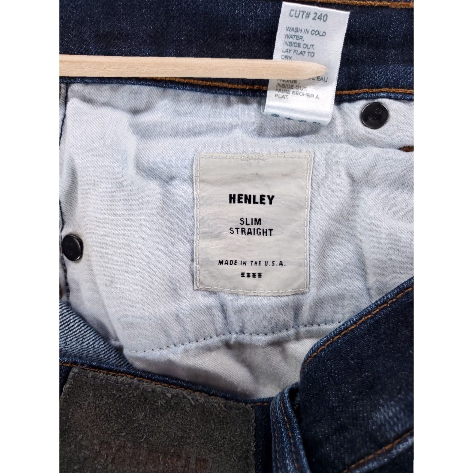Vintage BALDWIN Jeans Navy Blue Selvedge Slim Leg 33 x 28 Mens Regular Blue 33 28 Hanley? Size US 33 - 4 Thumbnail