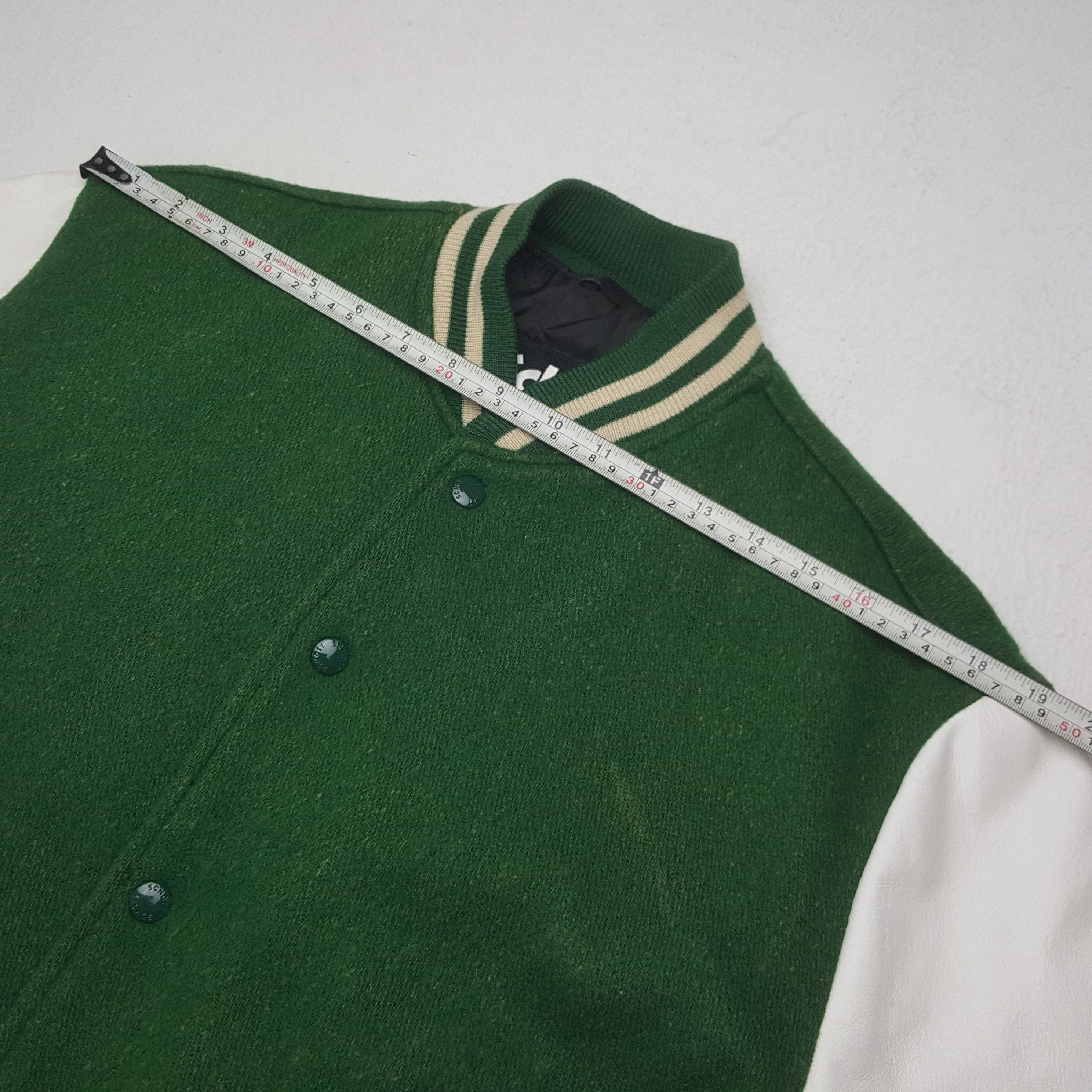 Schott × Vintage Vintage Schott USA Patch Varsity Leather Sleeve Jacket Size US M / EU 48-50 / 2 - 6 Thumbnail