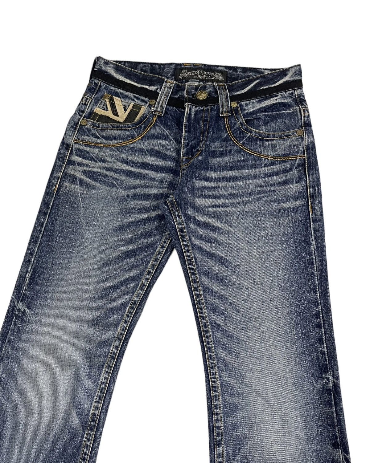 Hysteric Glamour × Japanese Brand × PPFM RedPepper Japan Flare Jeans Embroidery Logo Size US 31 - 5 Thumbnail