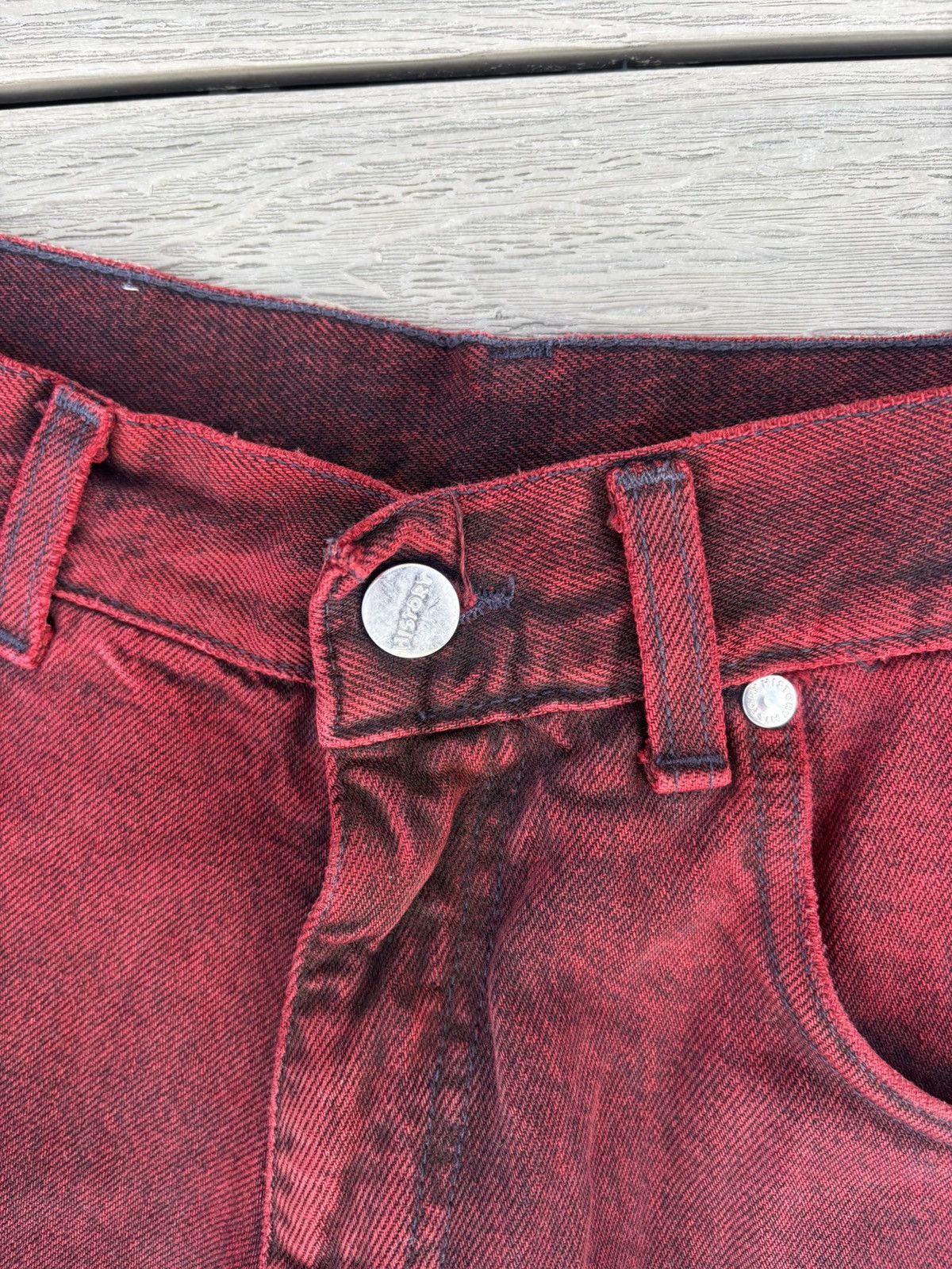 Iceberg Iceberg History Line Graphic Denim Jeans Red Wash 31 Size US 34 / EU 50 - 3 Thumbnail