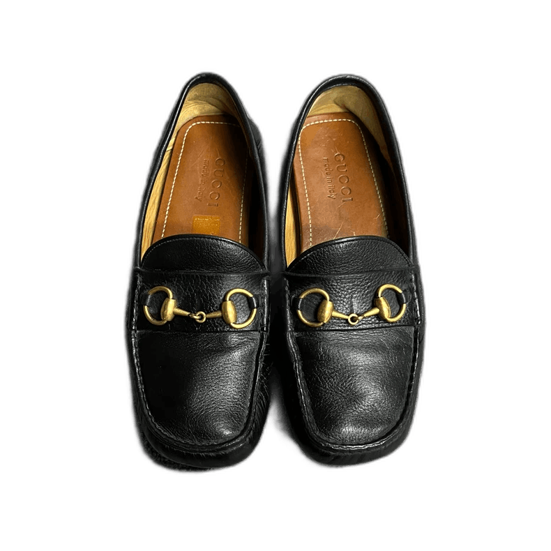 Gucci Gucci Black Leather Slip-On Casual Shoes Size US 5 / EU 37 - 1 Thumbnail