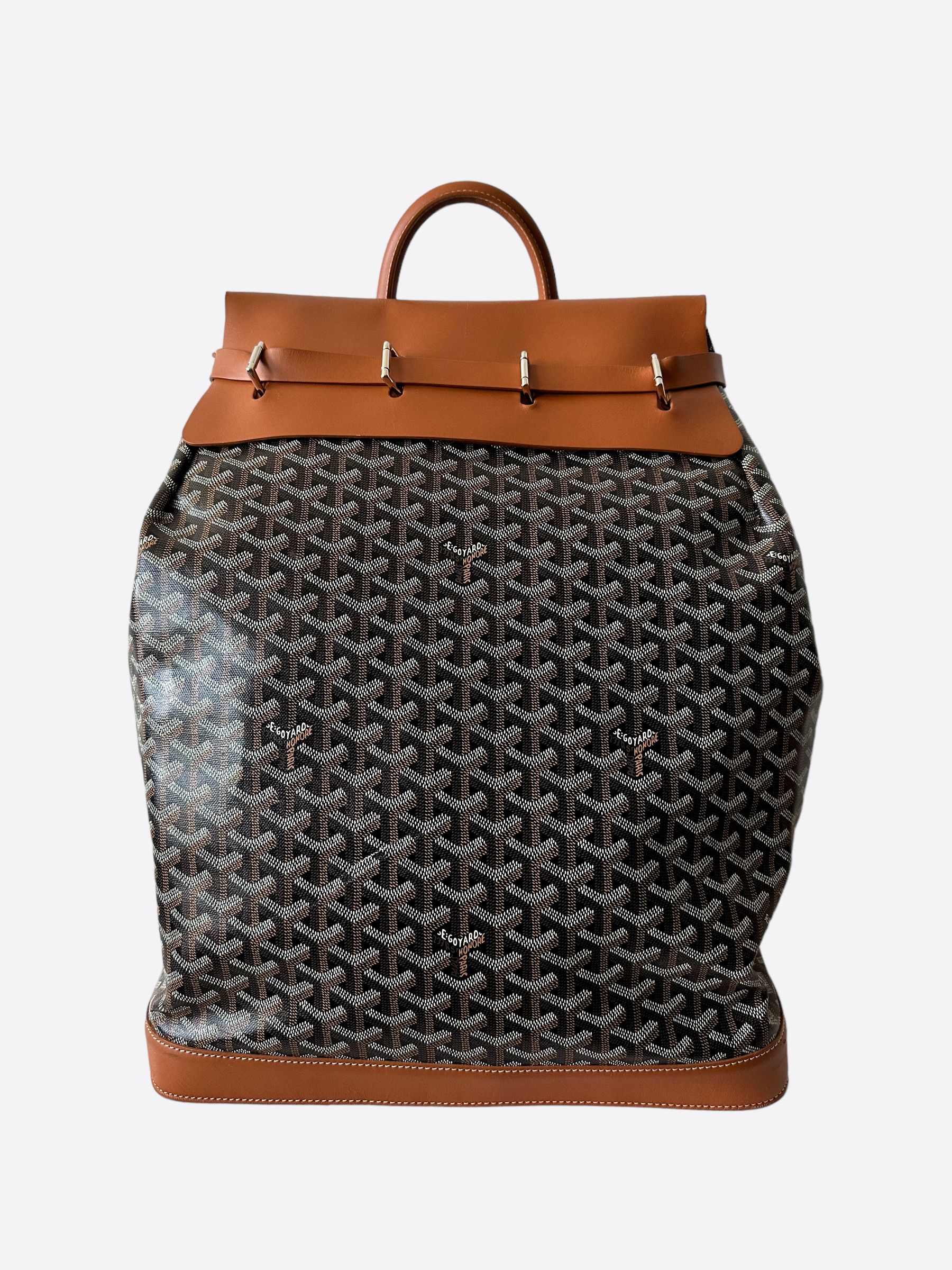 SAINT LÉGER BACKPACK 35 IN BROWN GOYARDINE CANVAS AND CALFSKIN WITH CARTOON PATCH