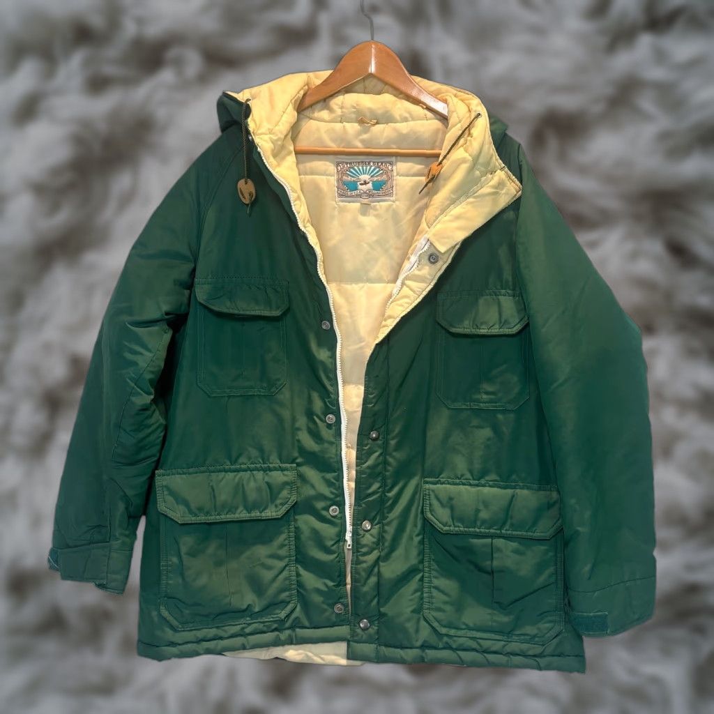 Vintage VINTAGE William Barry Parka Jacket Men L Green Hooded Zip Mid-Length Solid Pattern Size US L / EU 52-54 / 3 - 1 Thumbnail