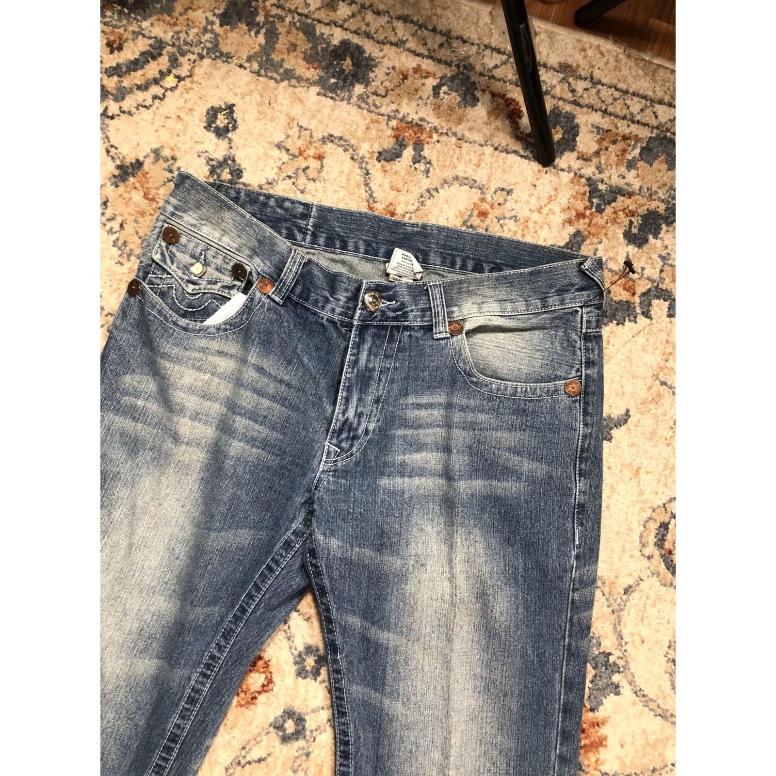 True Religion True Religion Billy Jeans Mens 38x32 Blue Med Wash Relaxed Bootcut Denim USA Size US 38 / EU 54 - 5 Thumbnail
