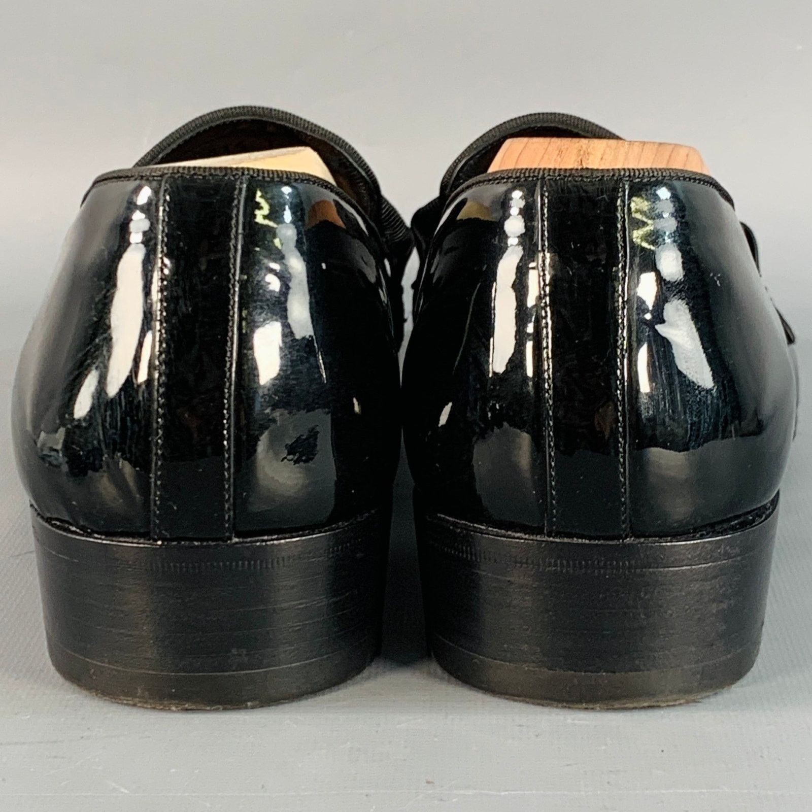 Tom Ford 10.5 Nero Black Patent Leather Grosgrain Trim Slip On Size US 10.5 / EU 43-44 - 3 Thumbnail