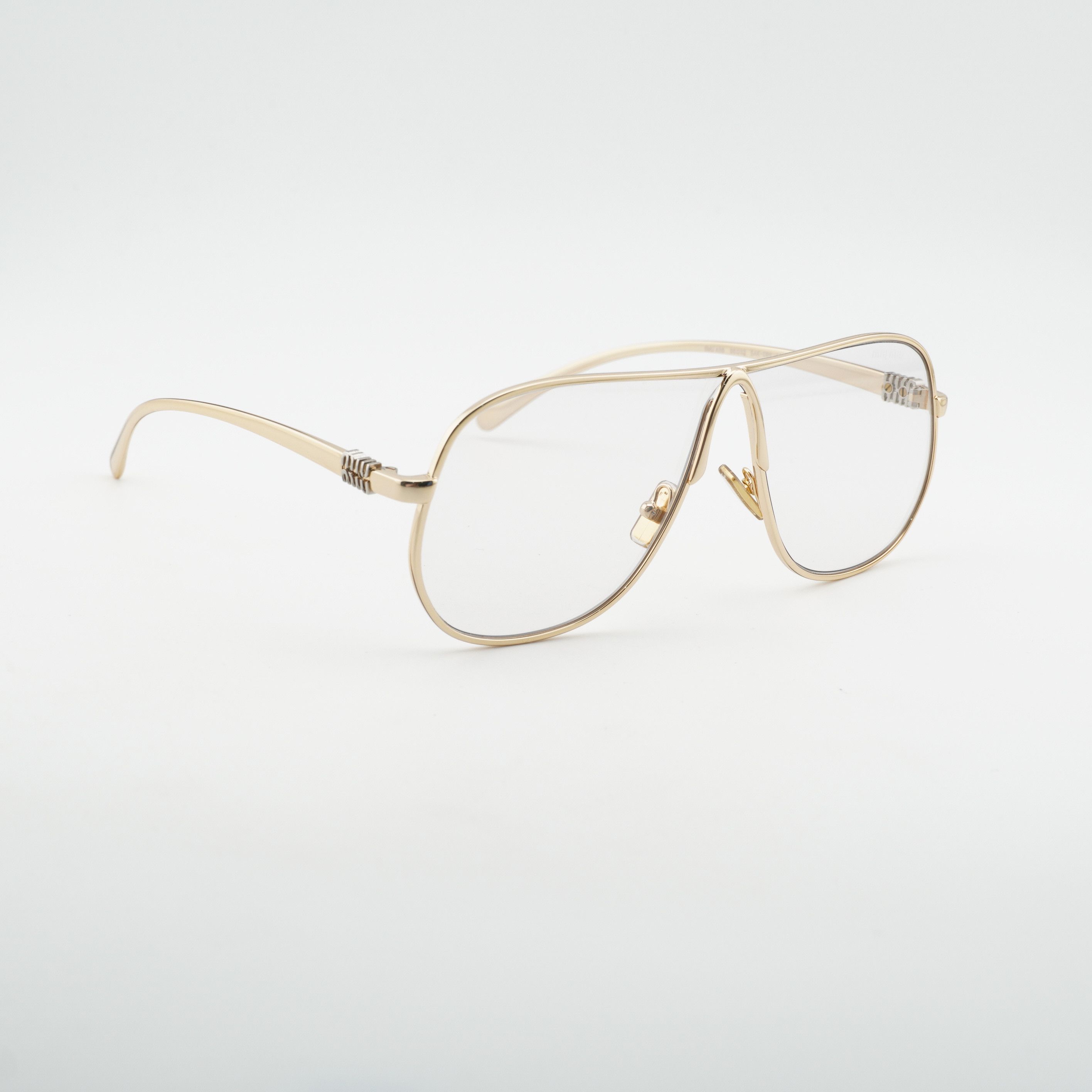 Miu Miu Miu Miu MUA56S 5AK08N Sunglasses Gold Geometric Frame Size ONE SIZE - 7 Thumbnail