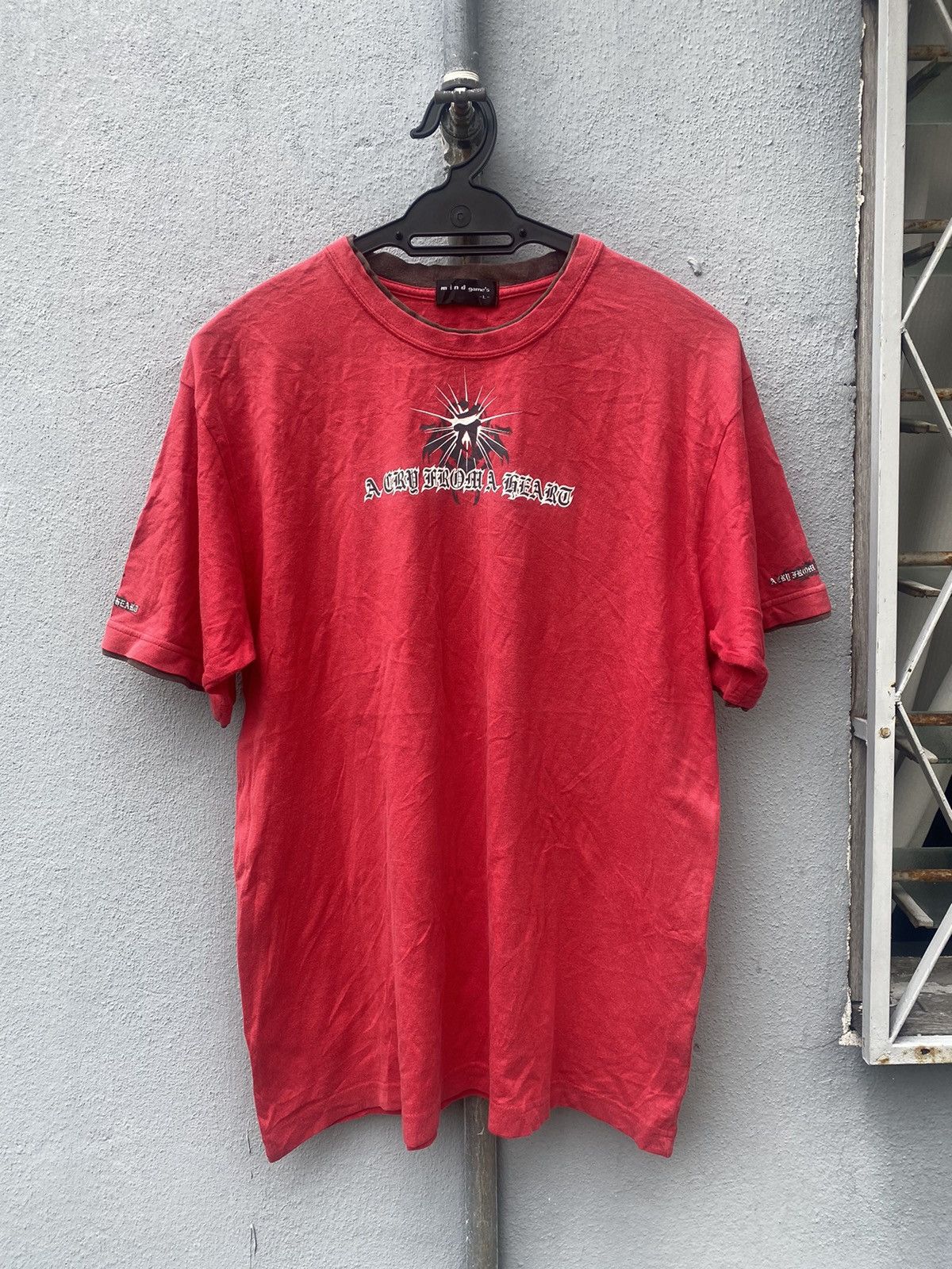 14th Addiction × Affliction × Japanese Brand Vintage y2k Mind Games Tribal Poem Double Layer Tshirt Size US L / EU 52-54 / 3 - 1 Thumbnail