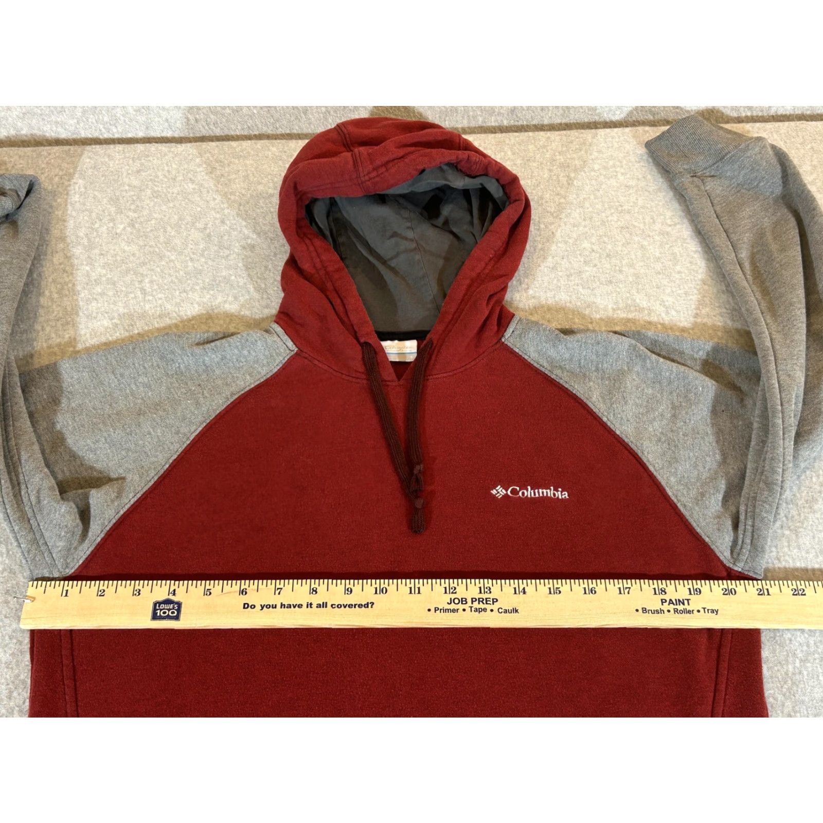 Vintage Columbia Hoodie Mens Small Pullover Sweatshirt Red Gray Hart Mountain II Fleece Size US S / EU 44-46 / 1 - 4 Thumbnail