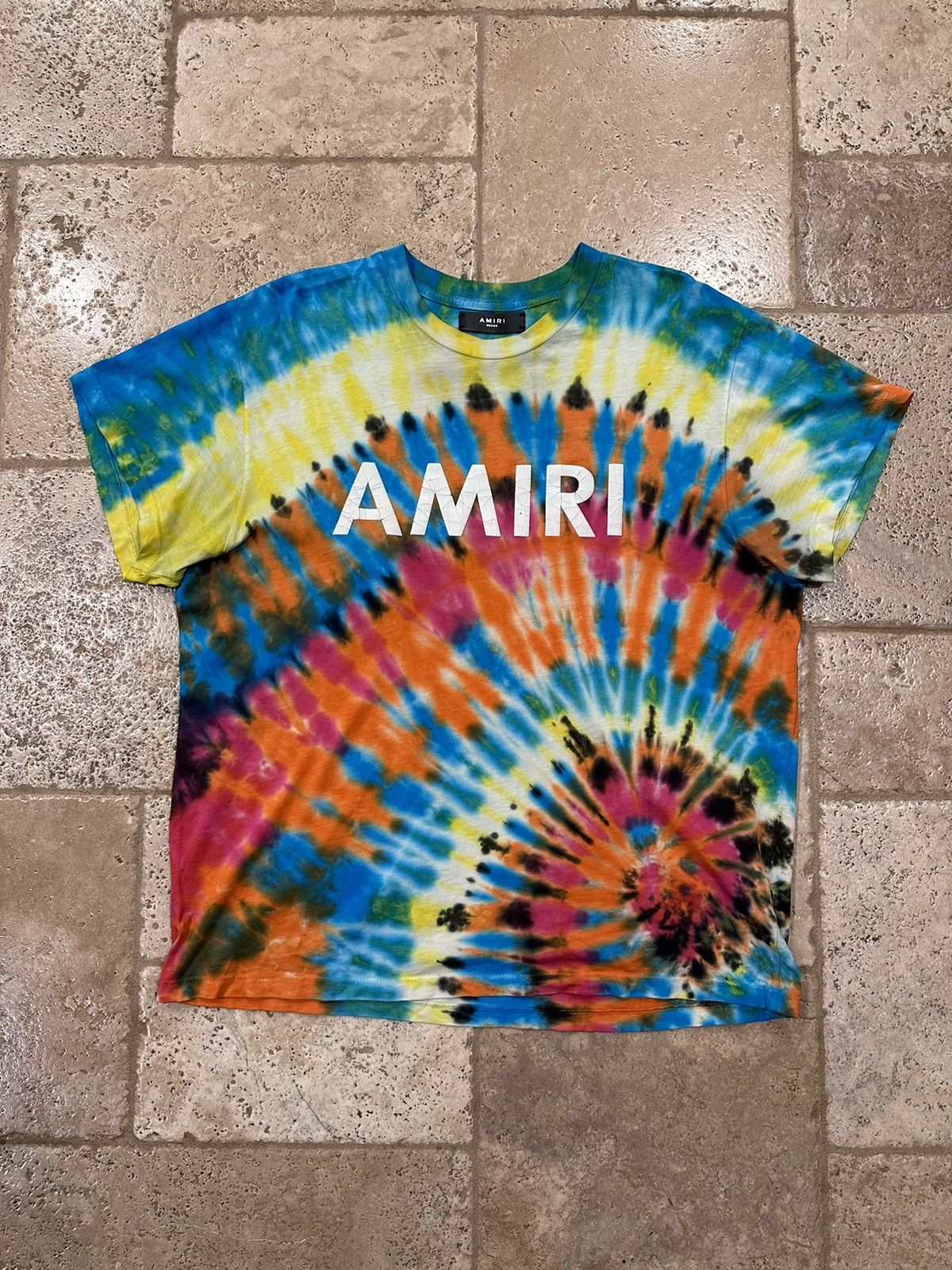 Amiri Amiri Tie-Dye Logo Multicolor Short Sleeve T-Shirt Size US M / EU 48-50 / 2 - 3 Thumbnail