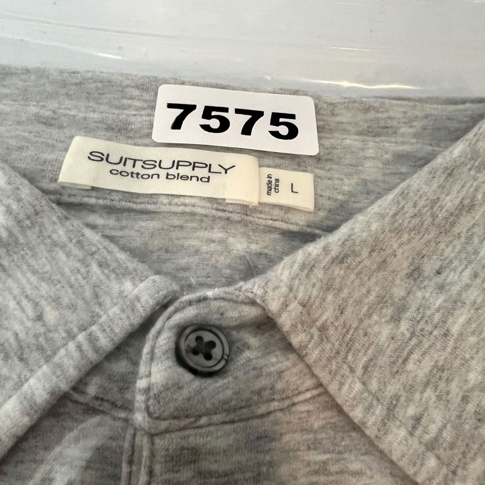 Suitsupply Suitsupply Polo Shirt Gray Long Sleeve Cotton Blend Mens Large Regular Size US L / EU 52-54 / 3 - 7 Thumbnail