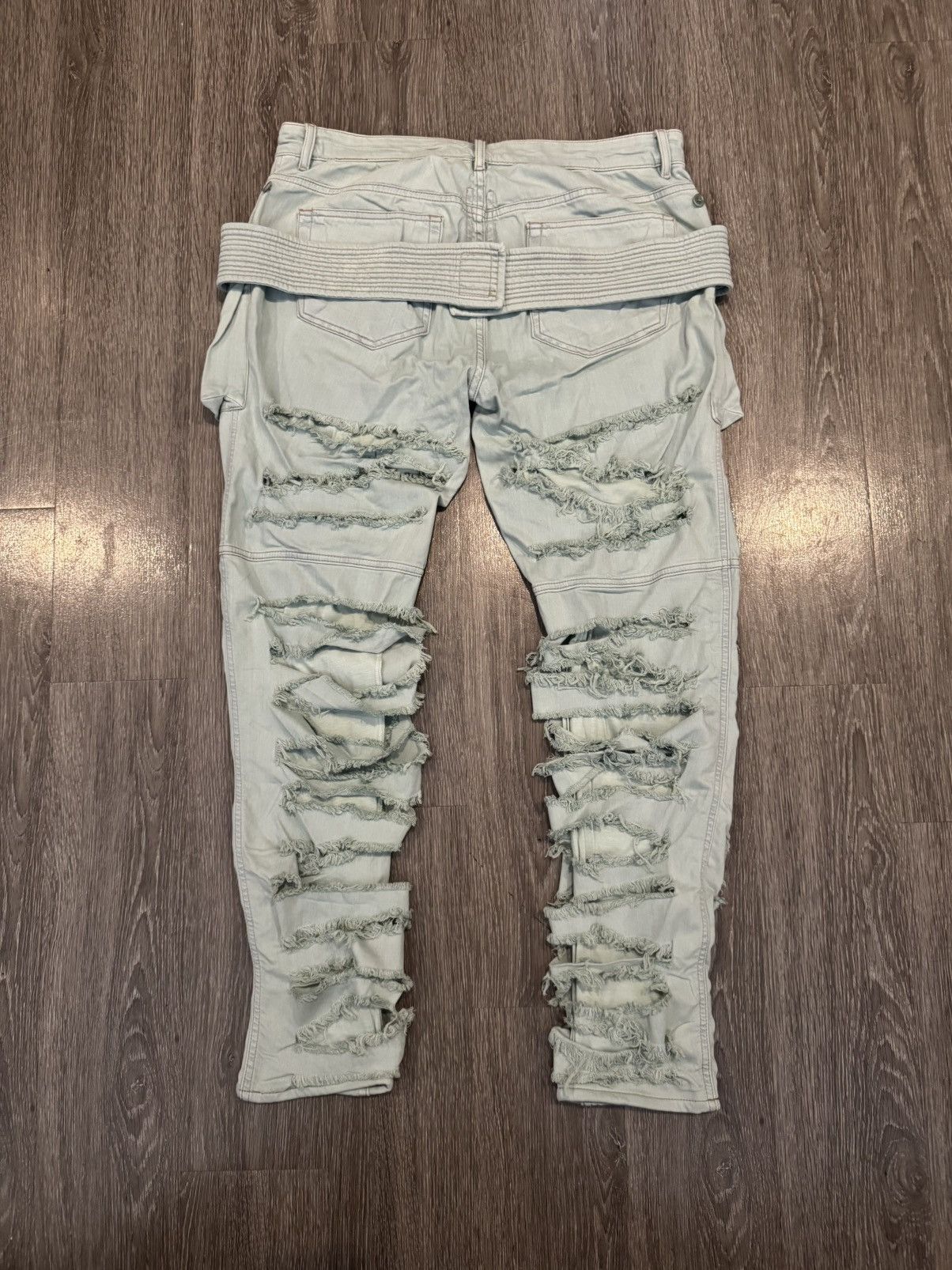 Rick Owens Rick Owens Easy Creatch Cargo Pants in Shredded Aqua FW22 Size US 34 / EU 50 - 2 Thumbnail