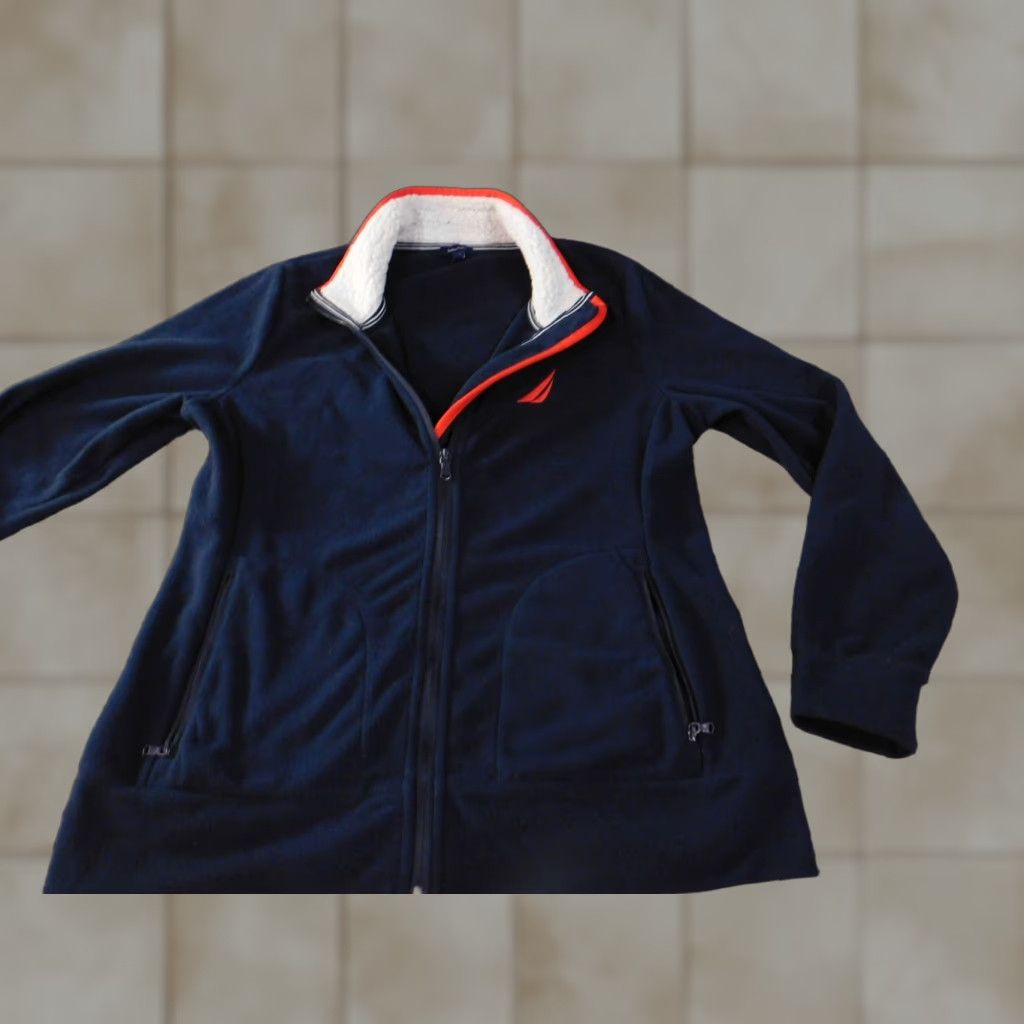 Nautica Nautica Womens Sweater Medium Blue zip retro classic quilted Size M / US 6-8 / IT 42-44 - 1 Thumbnail