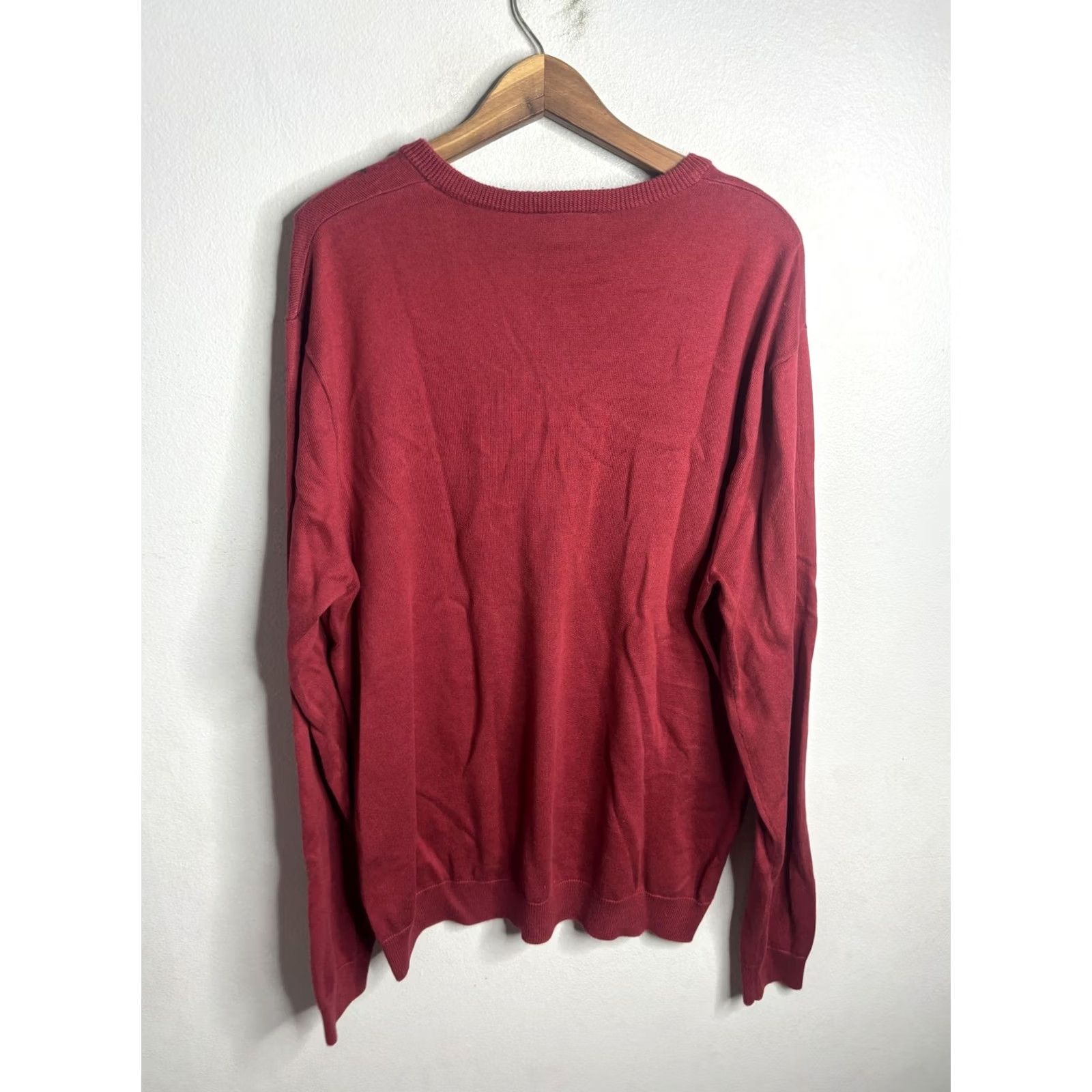 Lacoste Lacoste Sweater Mens XL Red Argyle Diamond V-Neck Pullover Knit Croc Logo Preppy Size US XL / EU 56 / 4 - 4 Thumbnail