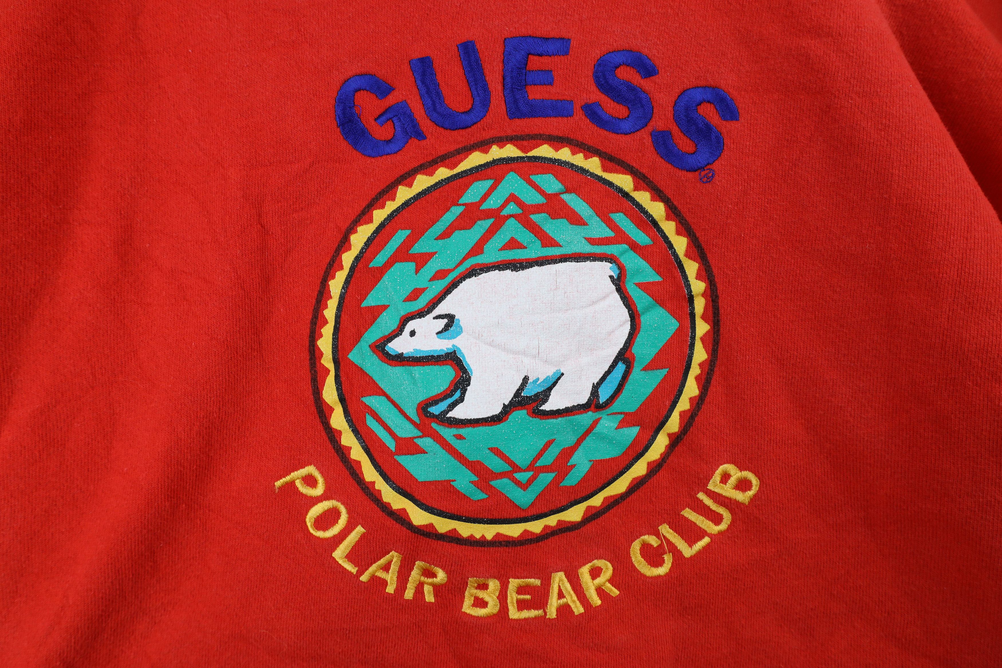 Guess × Vintage Vintage 90s Guess Polar Bear Club Crewneck Sweatshirt USA Size US XXL / EU 58 / 5 - 4 Thumbnail