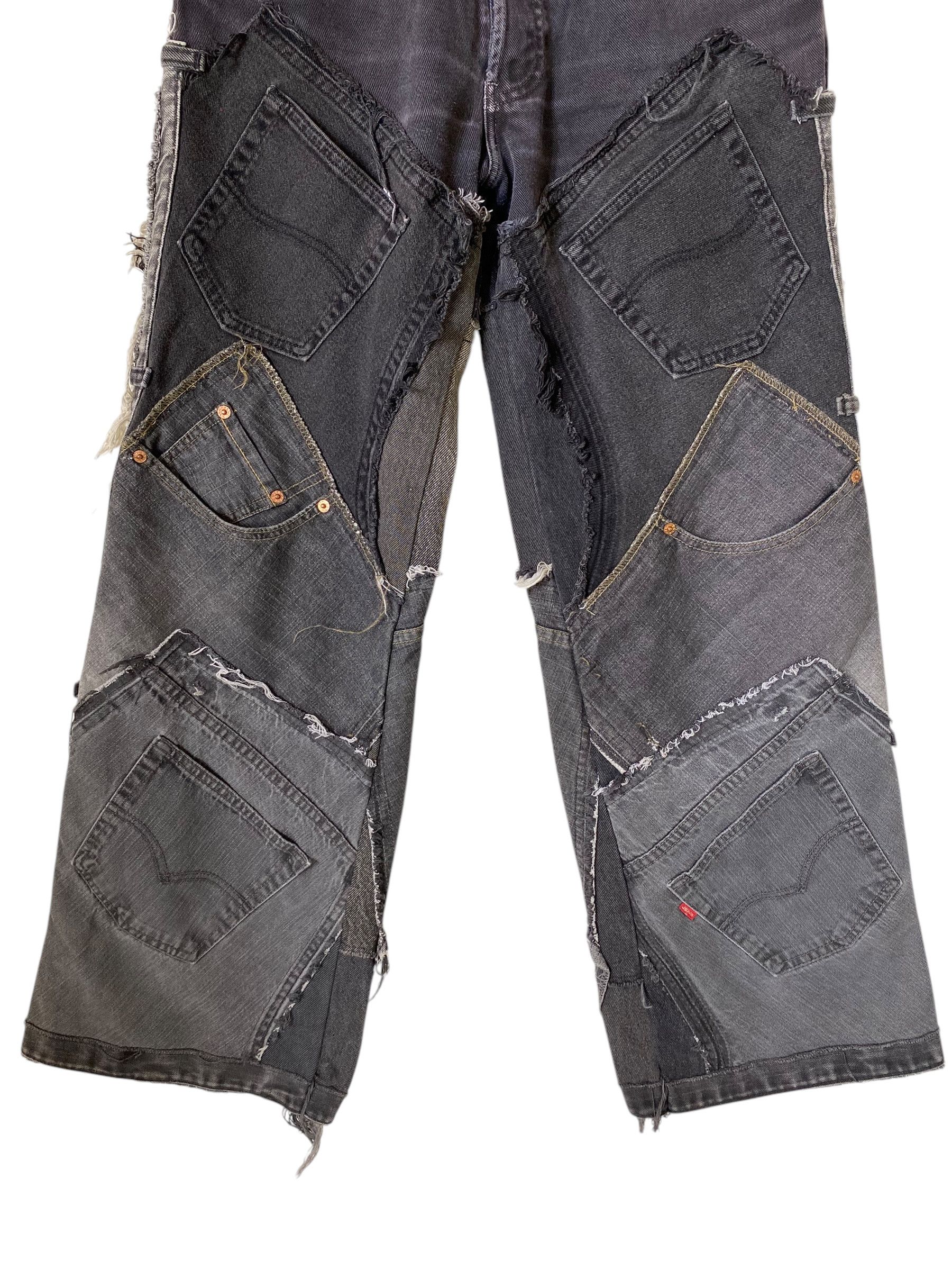 Levi's 2000s Levis 1 OF 1 crazy pocket custom patchwork jeans Size US 31 - 4 Thumbnail