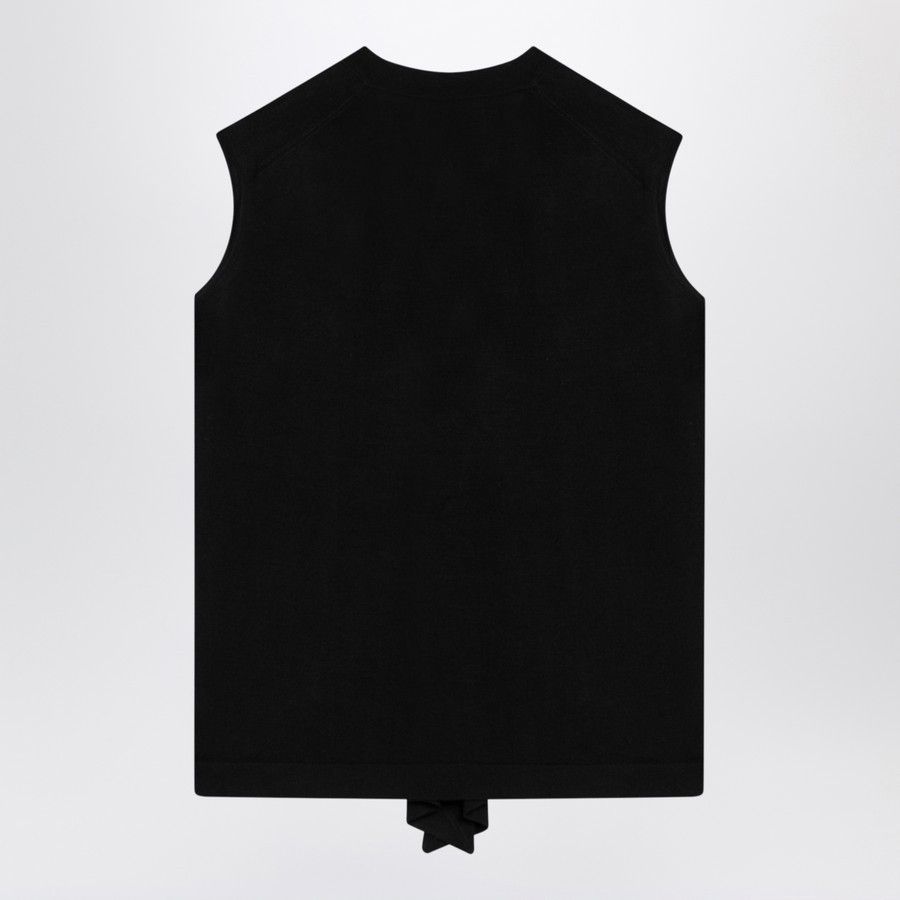 The Row o1d2blof1024 Wool Waistcoat Cardigan in Black Size M / US 6-8 / IT 42-44 - 2 Thumbnail