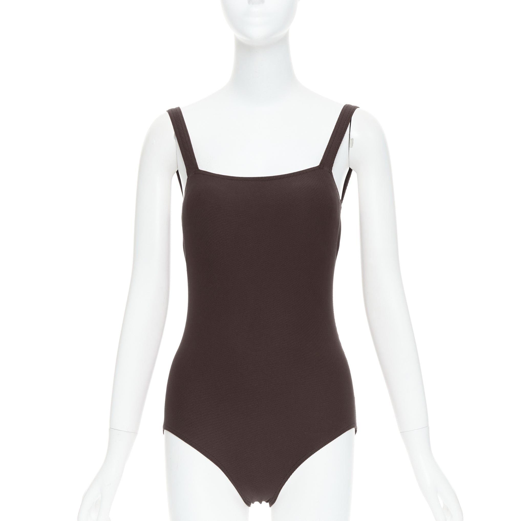 Hermes HERMES VINTAGE Martin Margiela brown twill jersey one piece bodysuit FR40 L Size 30" / US 8 / IT 44 - 1 Thumbnail
