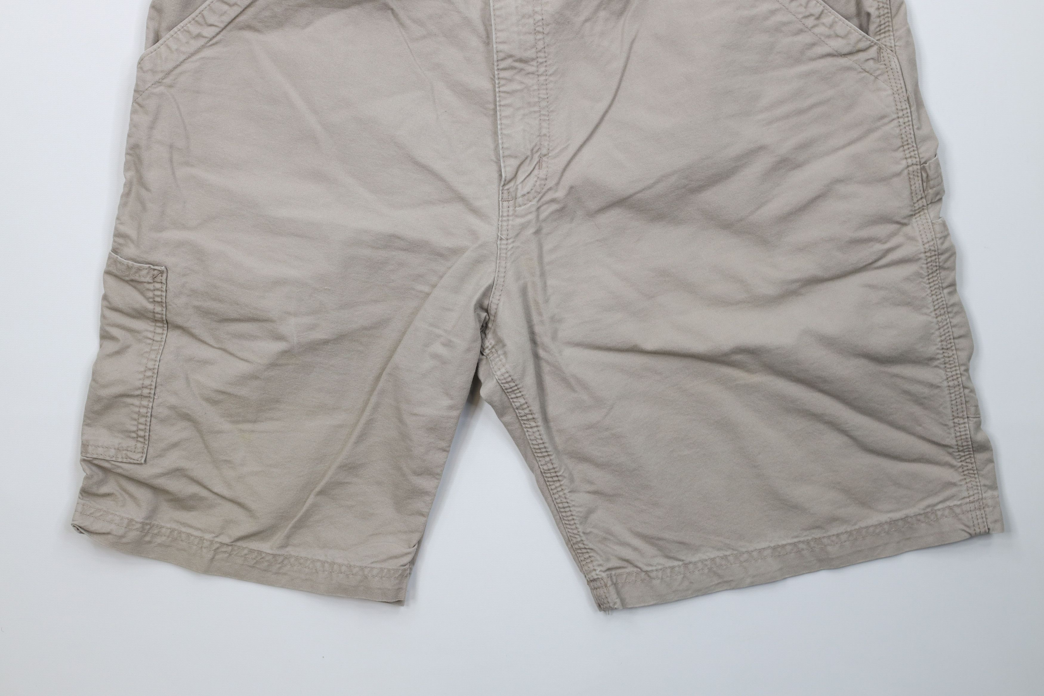 Carhartt Vintage Y2K 2003 Carhartt Spell Dungaree Shorts Beige Cotton Size US 38 / EU 54 - 4 Thumbnail