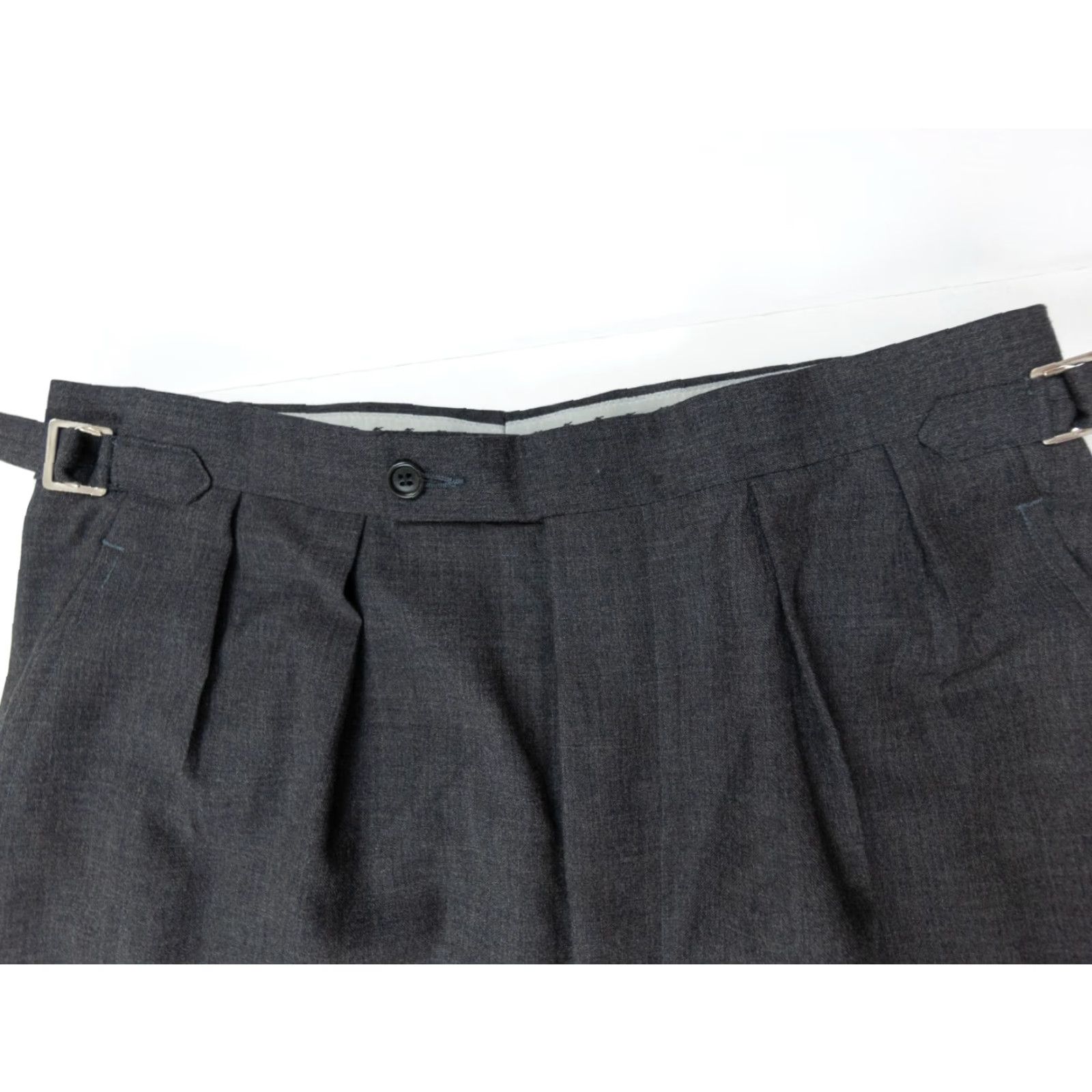Moschino VINTAGE Moschino Gray Pleated Wool Pants Womens Size 50 Wide-Leg Regular Fit Size 36" / US 14 / IT 50 - 3 Thumbnail