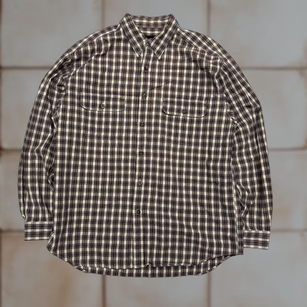Eddie Bauer Eddie Bauer Men’s Large Relaxed Long Sleeve Button Up Flannel Plaid Red Cream Shirt Mens L Red Plaid Flannel Button-Up Shirt Size US L / EU 52-54 / 3 - 1 Thumbnail
