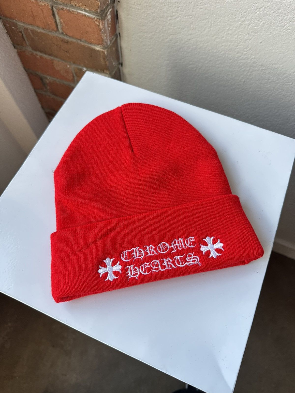 Chrome Hearts CHROME HEARTS RED BEANIE Size ONE SIZE - 1 Thumbnail