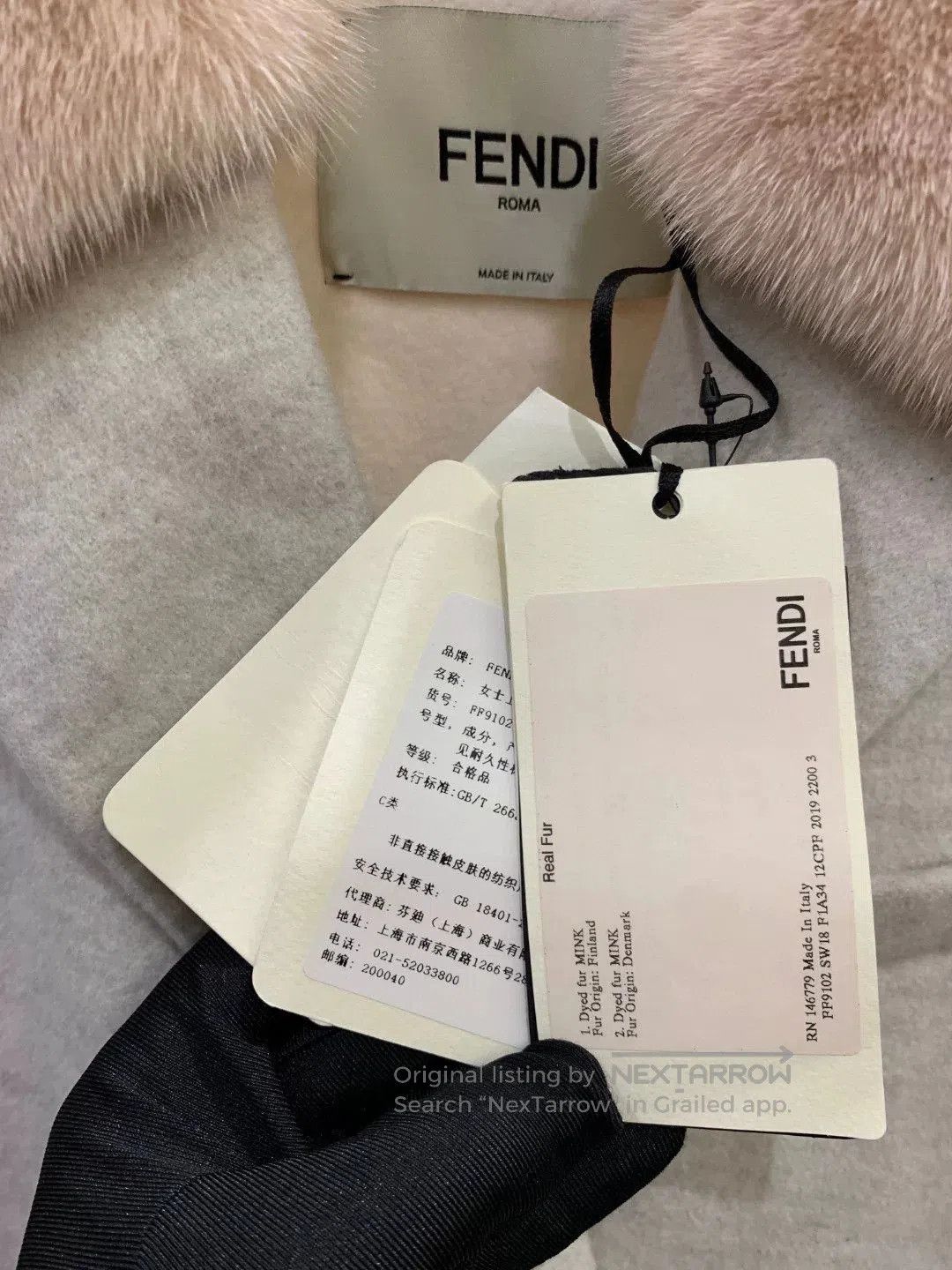 Fendi FENDI Gray Pink Fur Pocket Coat. Size US XS / EU 42 / 0 - 4 Thumbnail