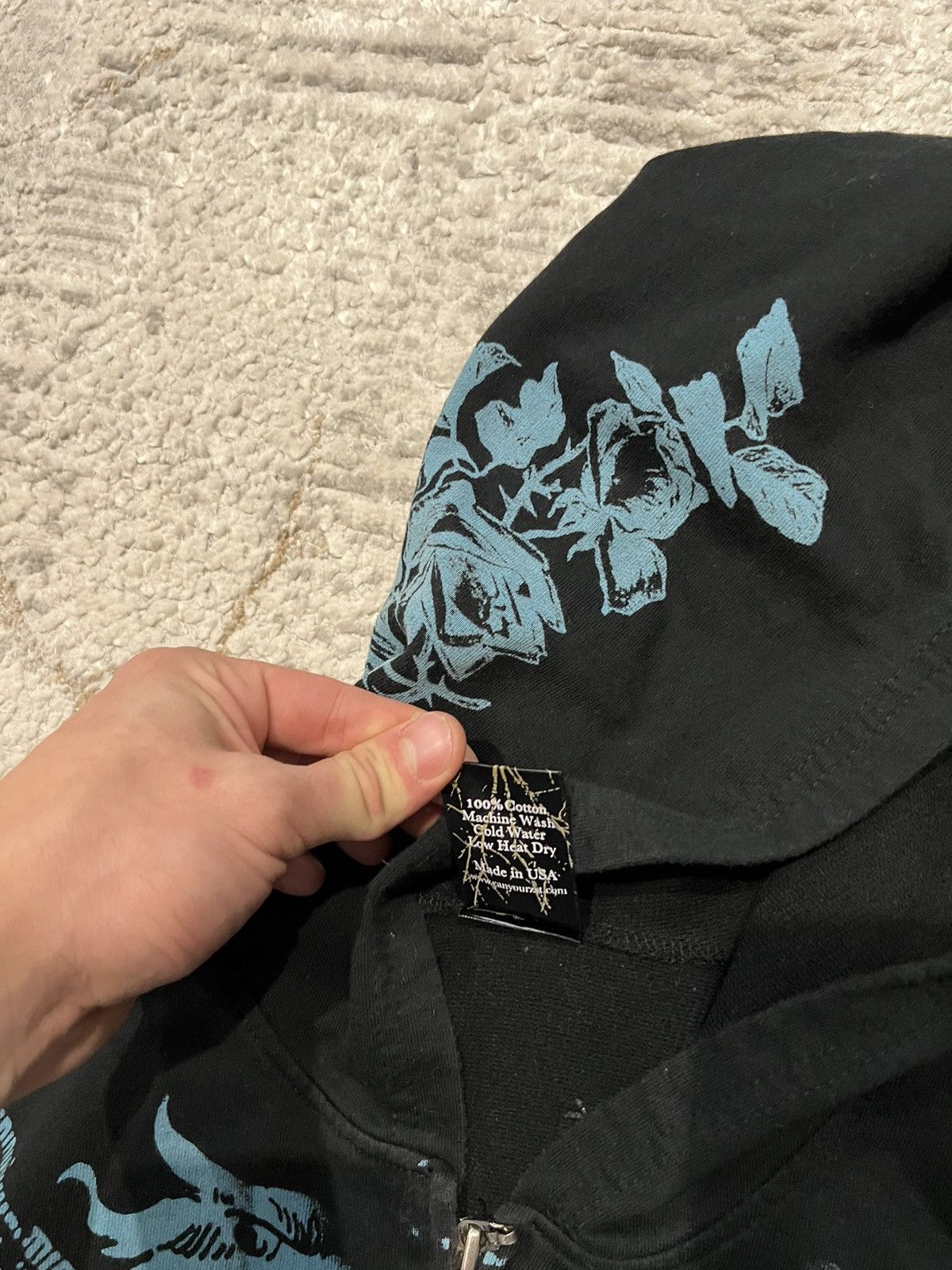 Ed Hardy × Vintage VINTAGE Y2K ED HARDY STYLE AFFLICTION SKULL ZIP HOODIE Size US S / EU 44-46 / 1 - 6 Thumbnail