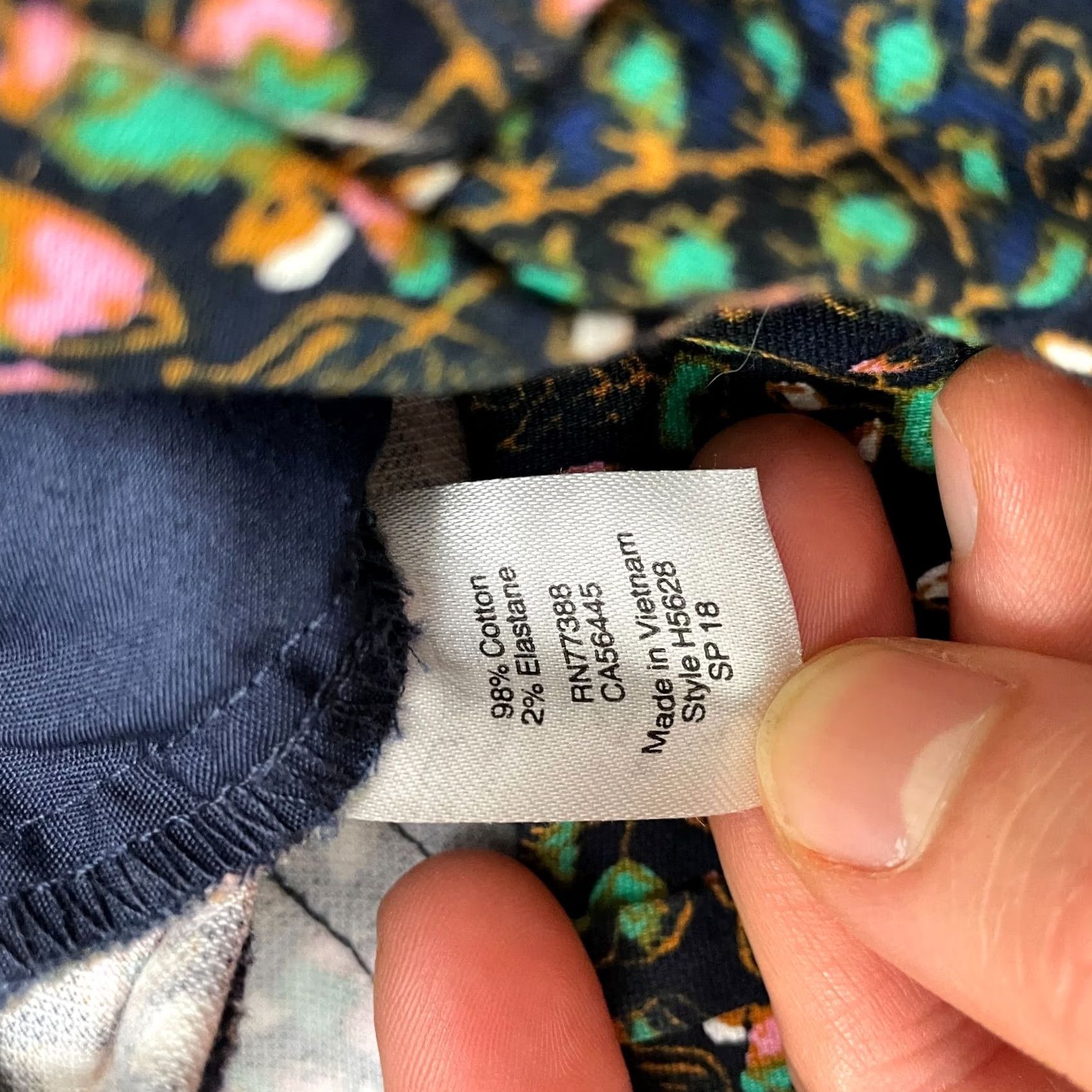 J.Crew J.CREW Pants Womens 00 Navy Blue Floral Mid Rise Casual Ankle Crop Skimmer 28x25 Size 24" / US 00 / IT 34 - 7 Thumbnail