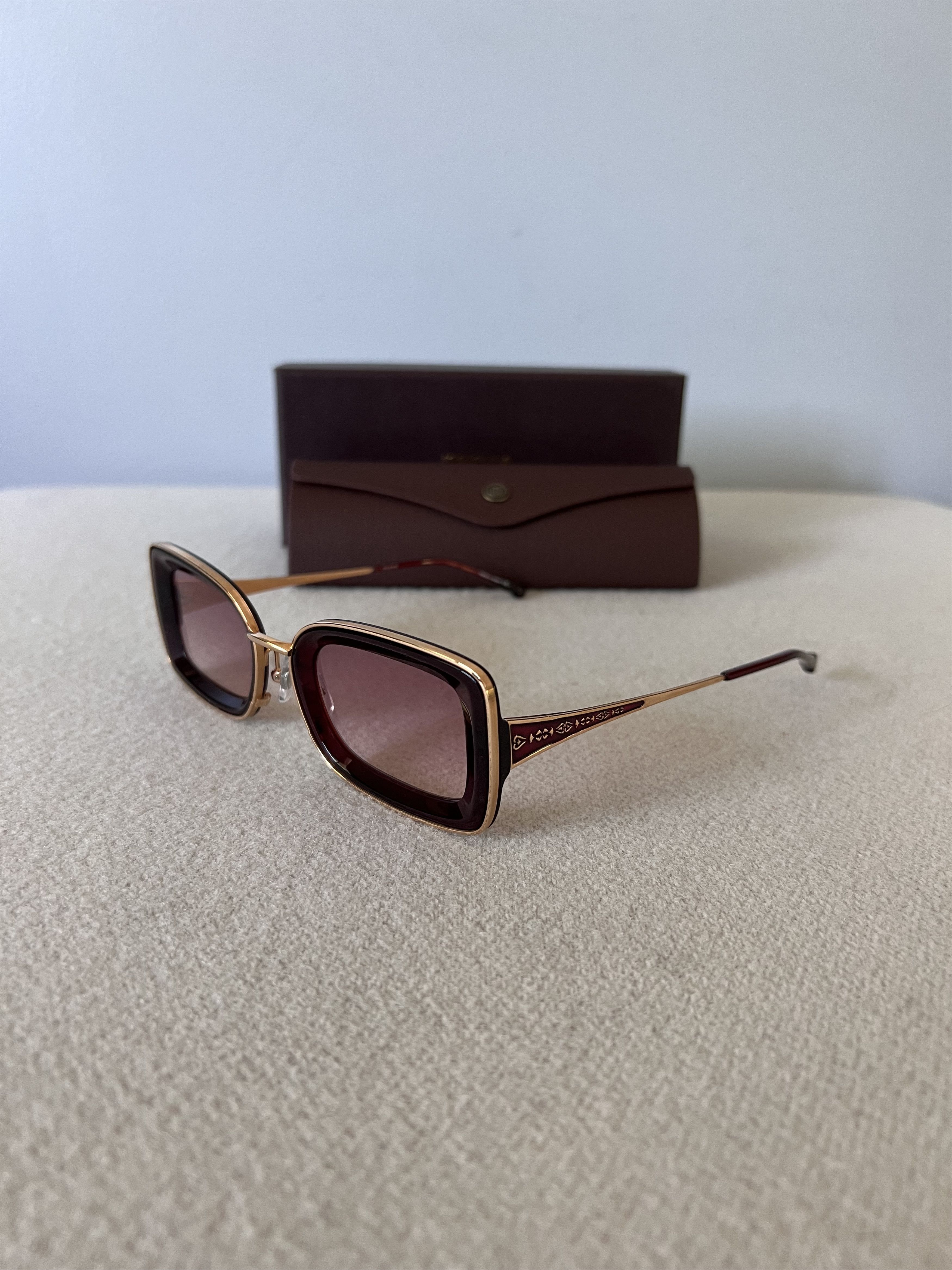 Matsuda Matsuda M3124 Rectangle Sunglasses in Rose Gold Size ONE SIZE - 1 Thumbnail