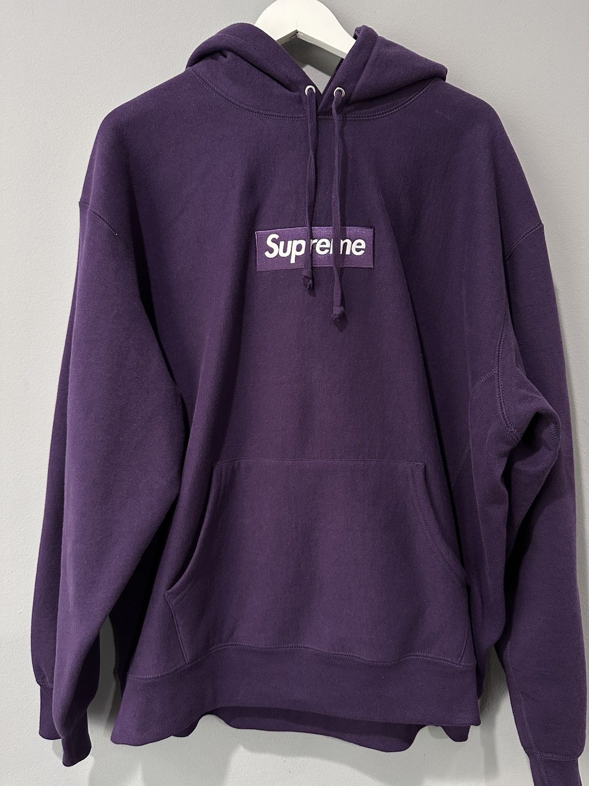 Supreme purple box logo hoodie on sale