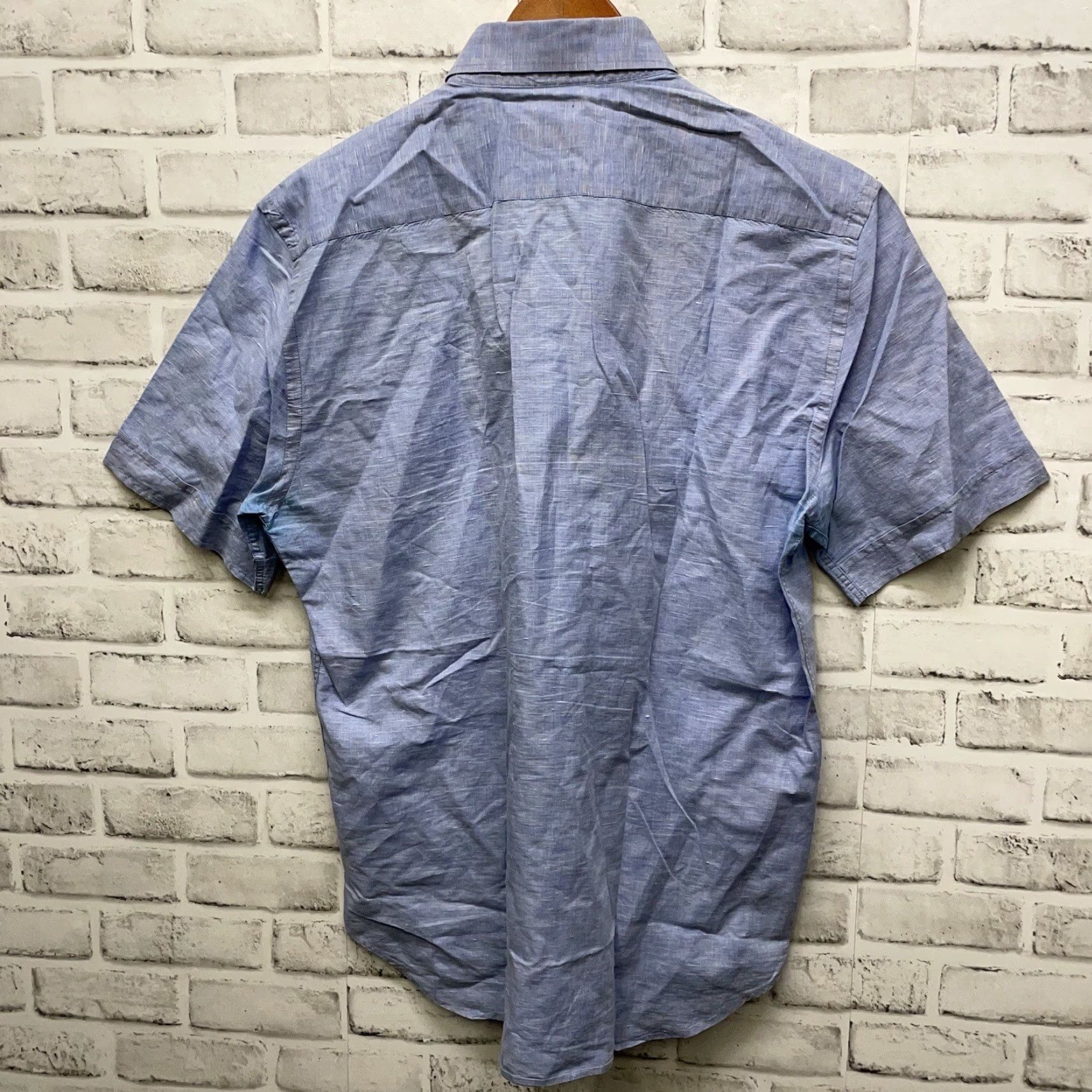 Vintage Credo Button-Down Shirt Mens Short Sleeve 100% Cotton Light Blue L Size US L / EU 52-54 / 3 - 5 Thumbnail