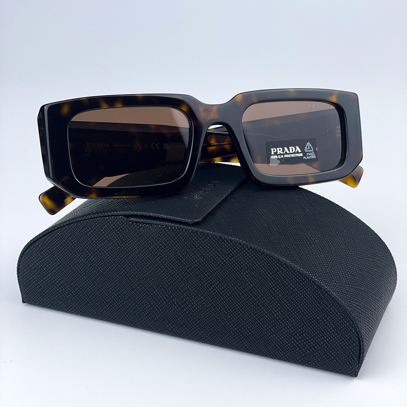 Prada NEW Prada PR06YS 2AU8C1 Rectangle Unisex Sunglasses Size ONE SIZE - 1 Thumbnail
