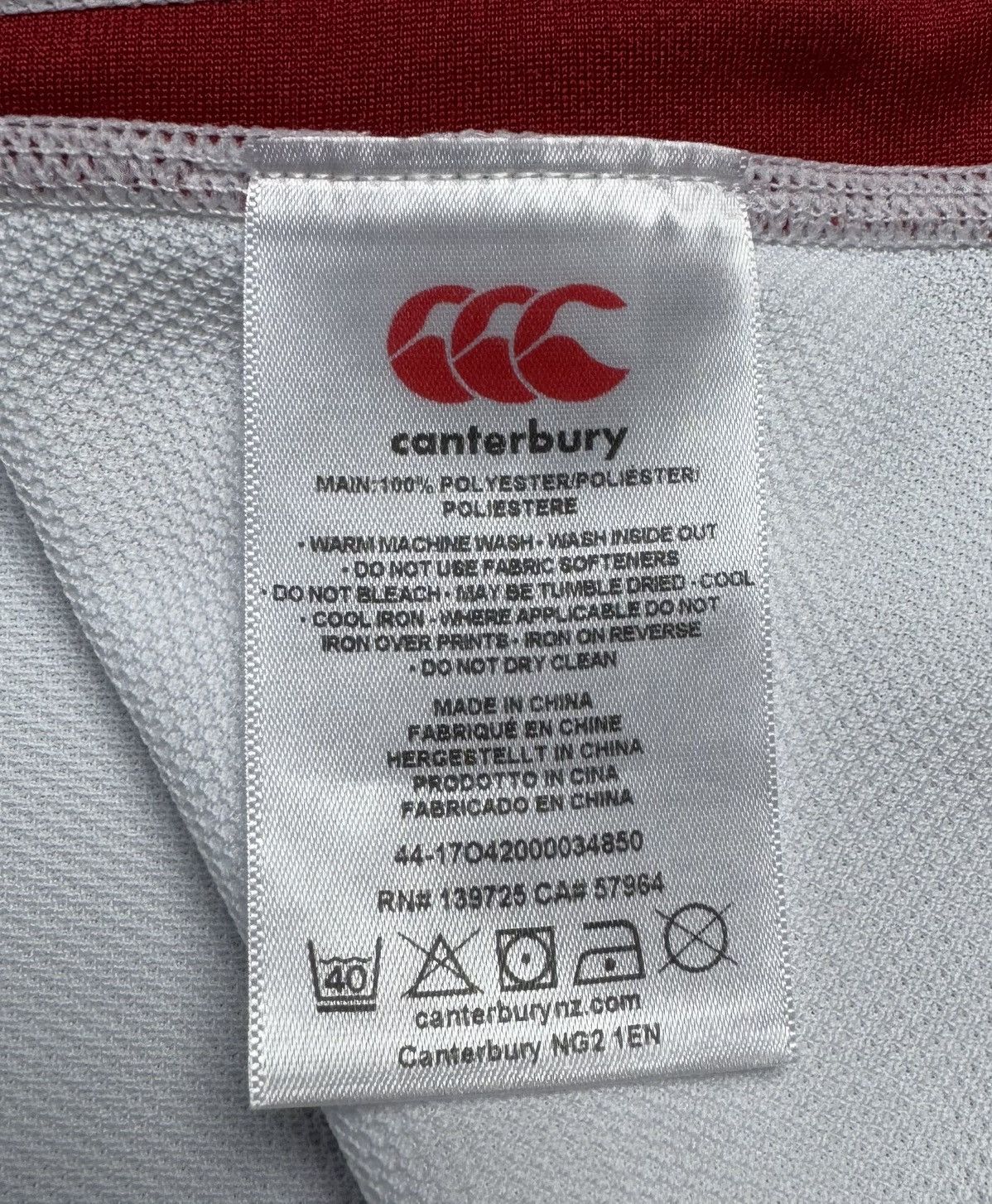 Canterbury of New Zealand England Rugby World Cup Japan 2019 Home Shirt Canterbury Size US L / EU 52-54 / 3 - 9 Thumbnail