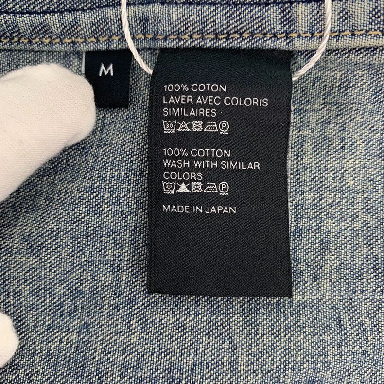 Celine Celine Blue Denim Logo Cotton Shirt Size US M / EU 48-50 / 2 - 6 Thumbnail