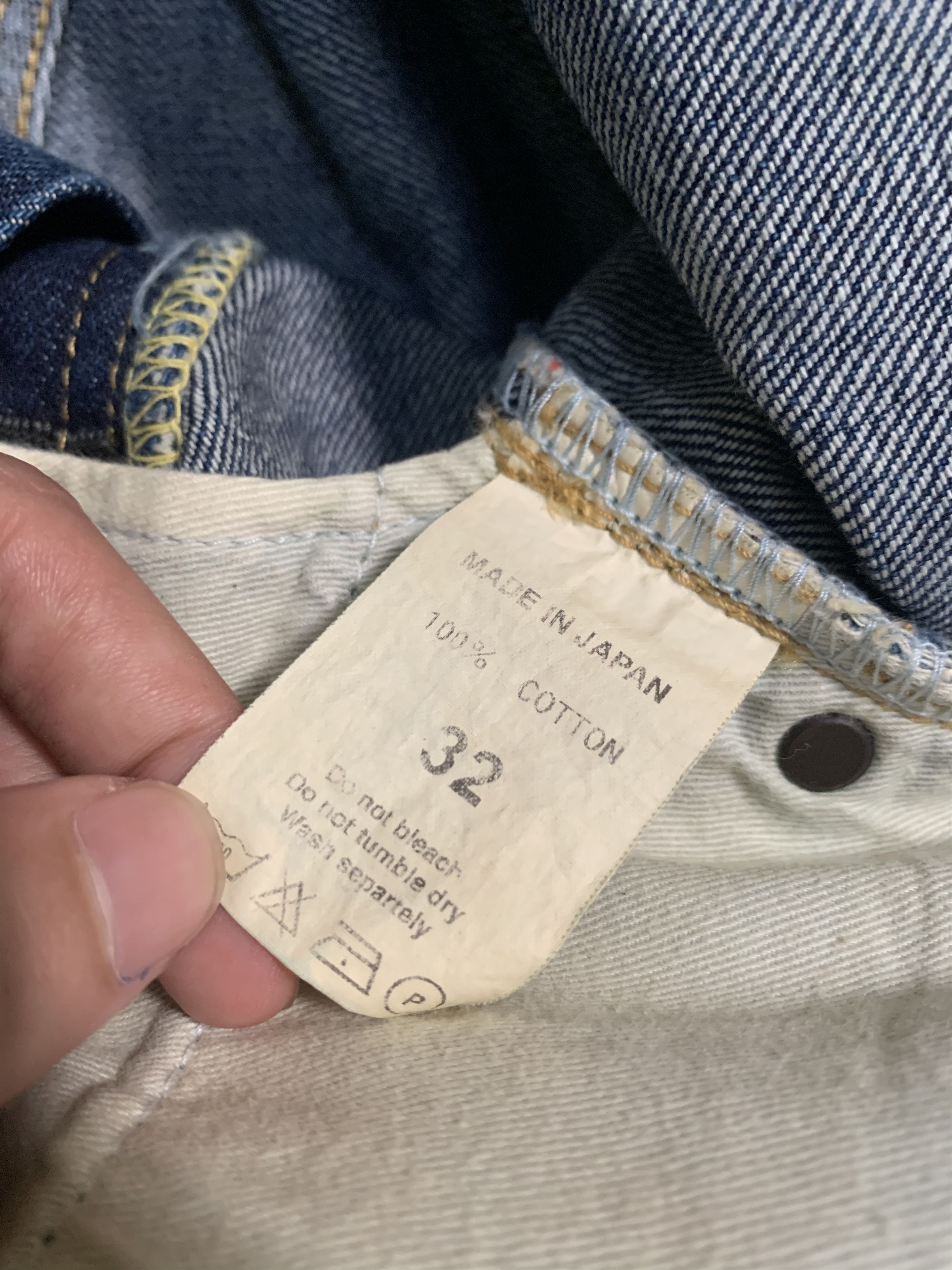 Kapital UNKNOWN BRAND JAPANESE SELVEDGE BUTTON FLY DISTRESSED DENIM Size US 32 / EU 48 - 19 Thumbnail