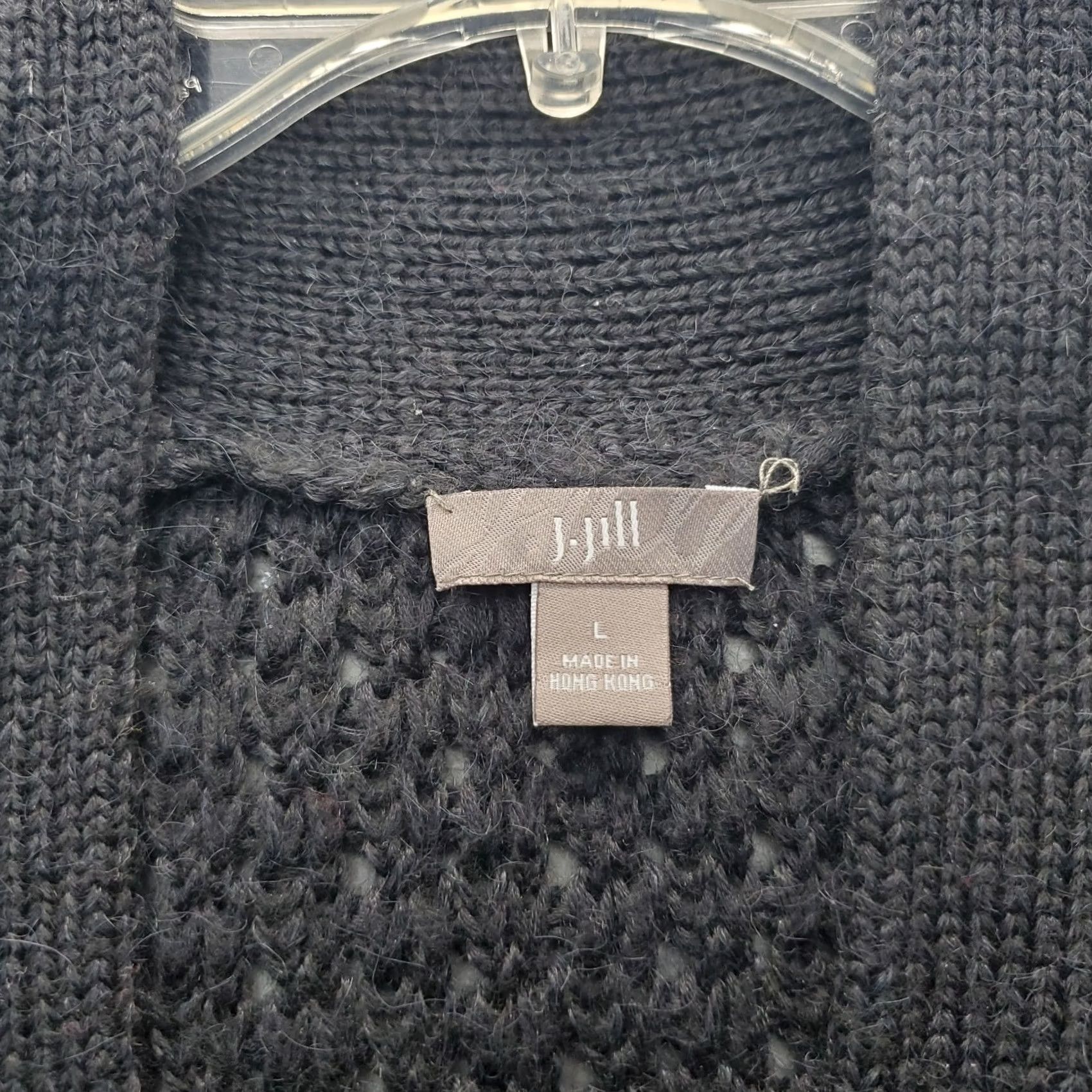 J. Jill J. Jill Sweater Womens L Black Cardigan Women Chunky Knit Shawl Neck One Button Front Size L / US 10 / IT 46 - 6 Thumbnail